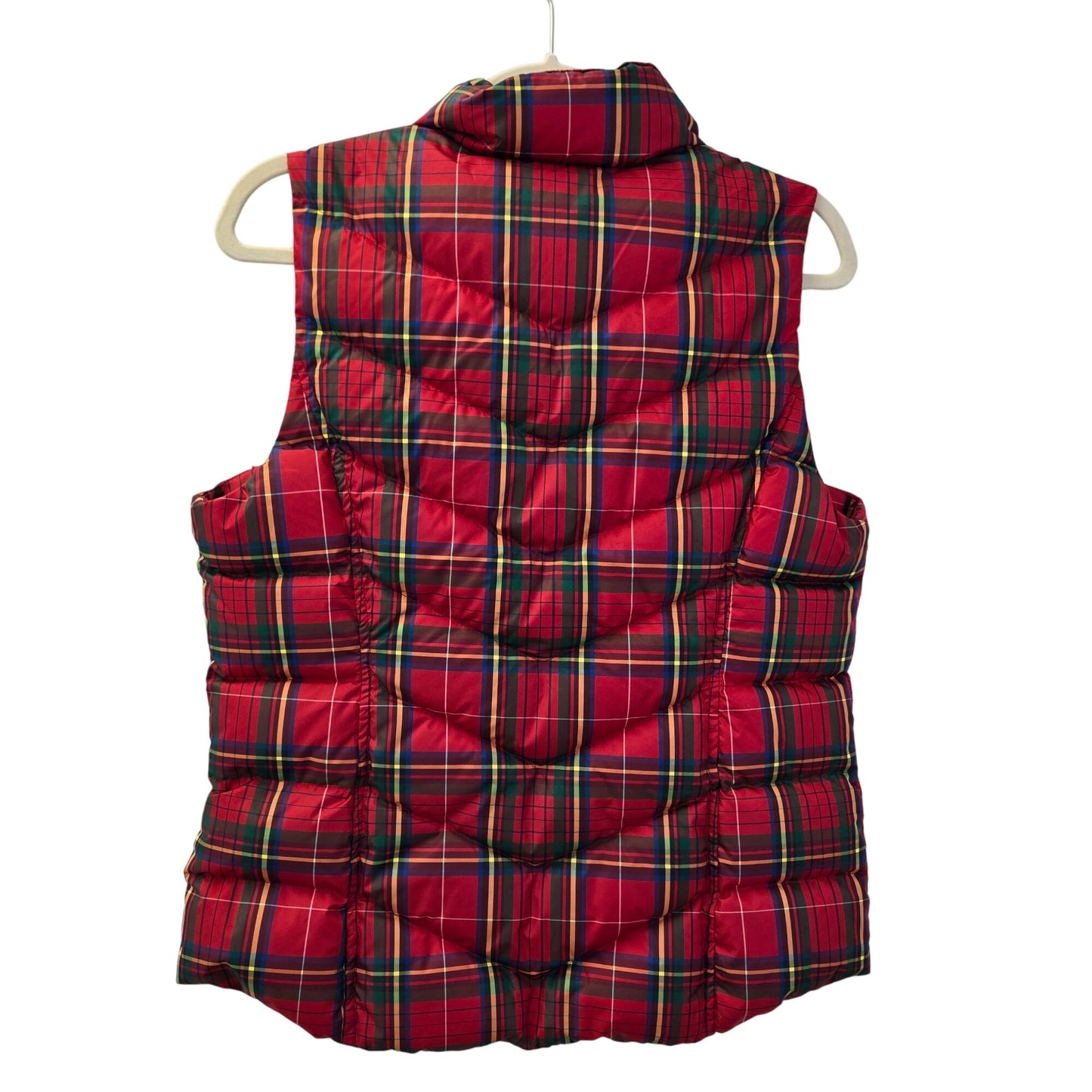 Lands' End Tartan Plaid Down Filled Puffer Vest Size Small