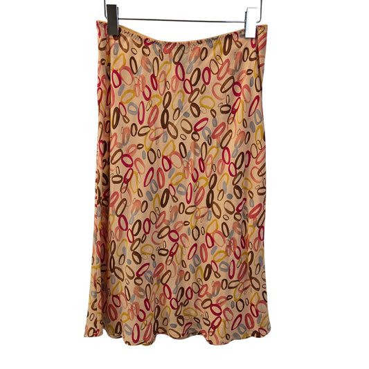 The Limited 100% Silk Circle Print A-Line Skirt Vintage Y2K Size Medium