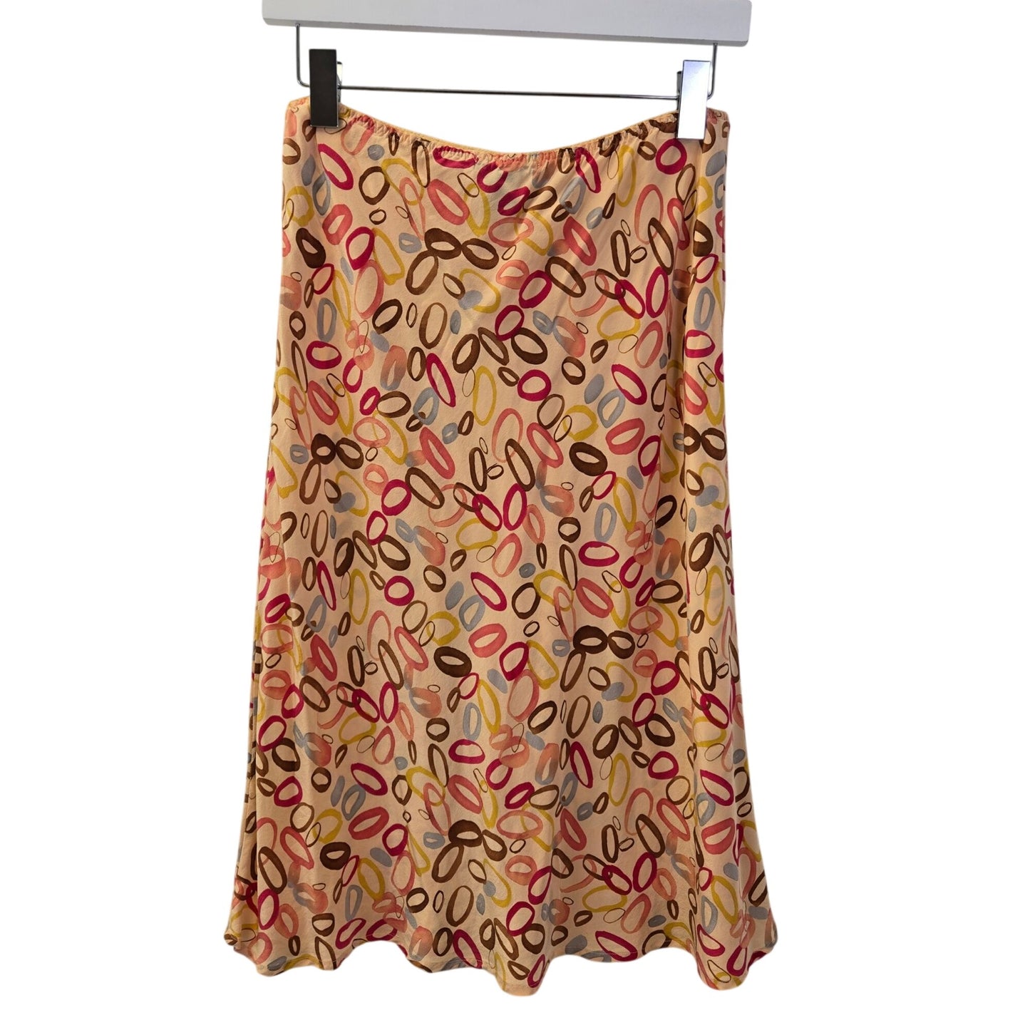 The Limited 100% Silk Circle Print A-Line Skirt Vintage Y2K Size Medium