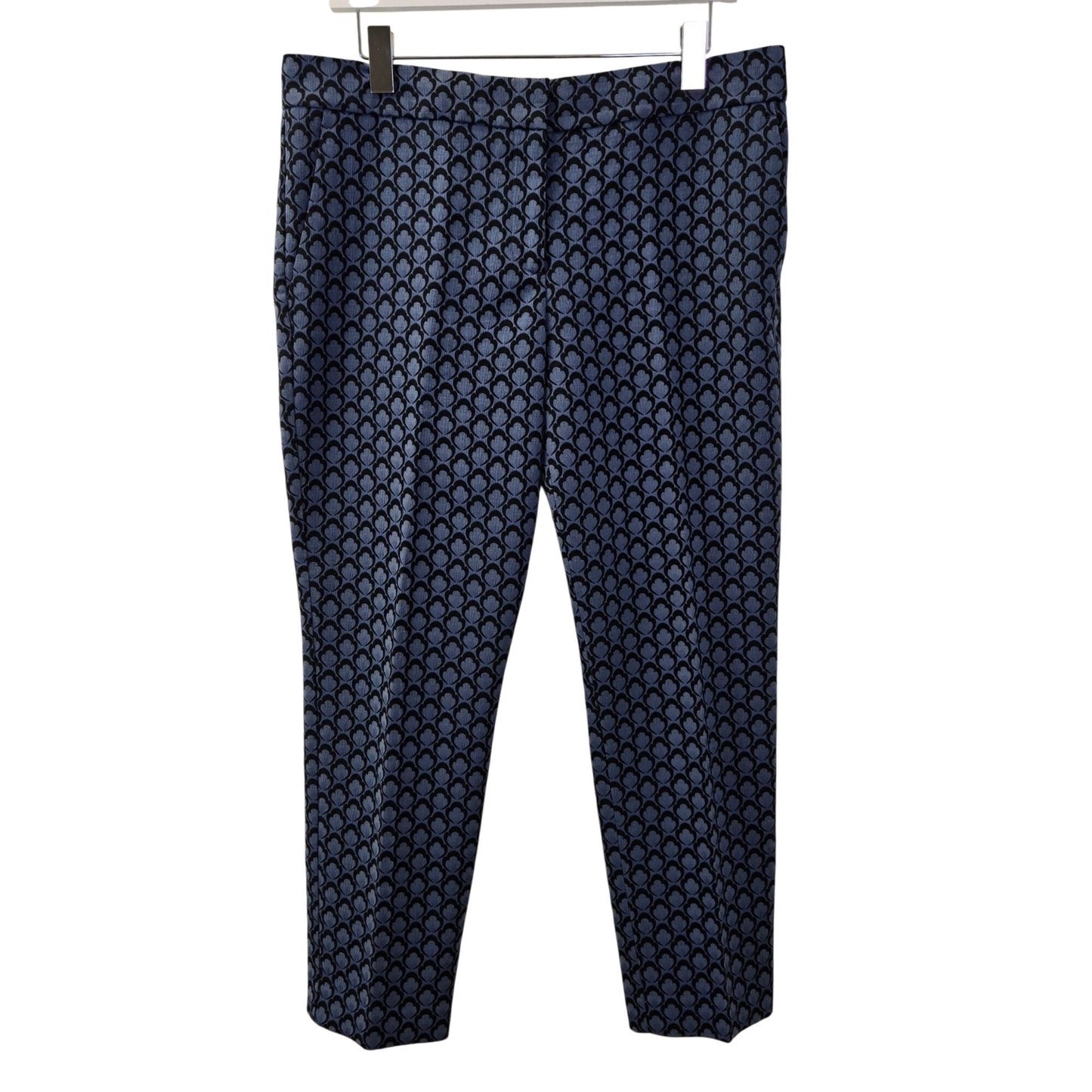 Ann Taylor Devin Fit Lotus Jacquard Print Ankle Pants Size 10