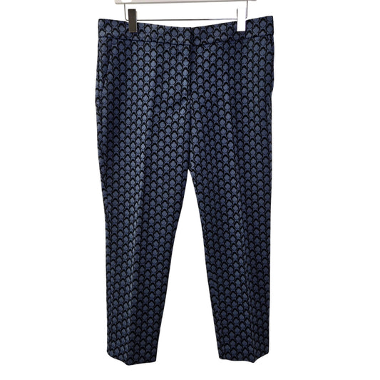 Ann Taylor Devin Fit Lotus Jacquard Print Ankle Pants Size 10