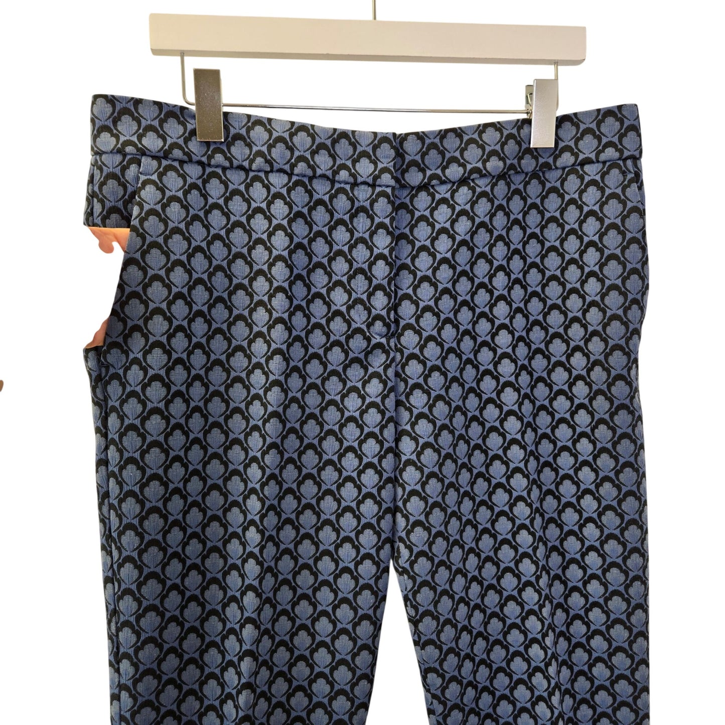 Ann Taylor Devin Fit Lotus Jacquard Print Ankle Pants Size 10