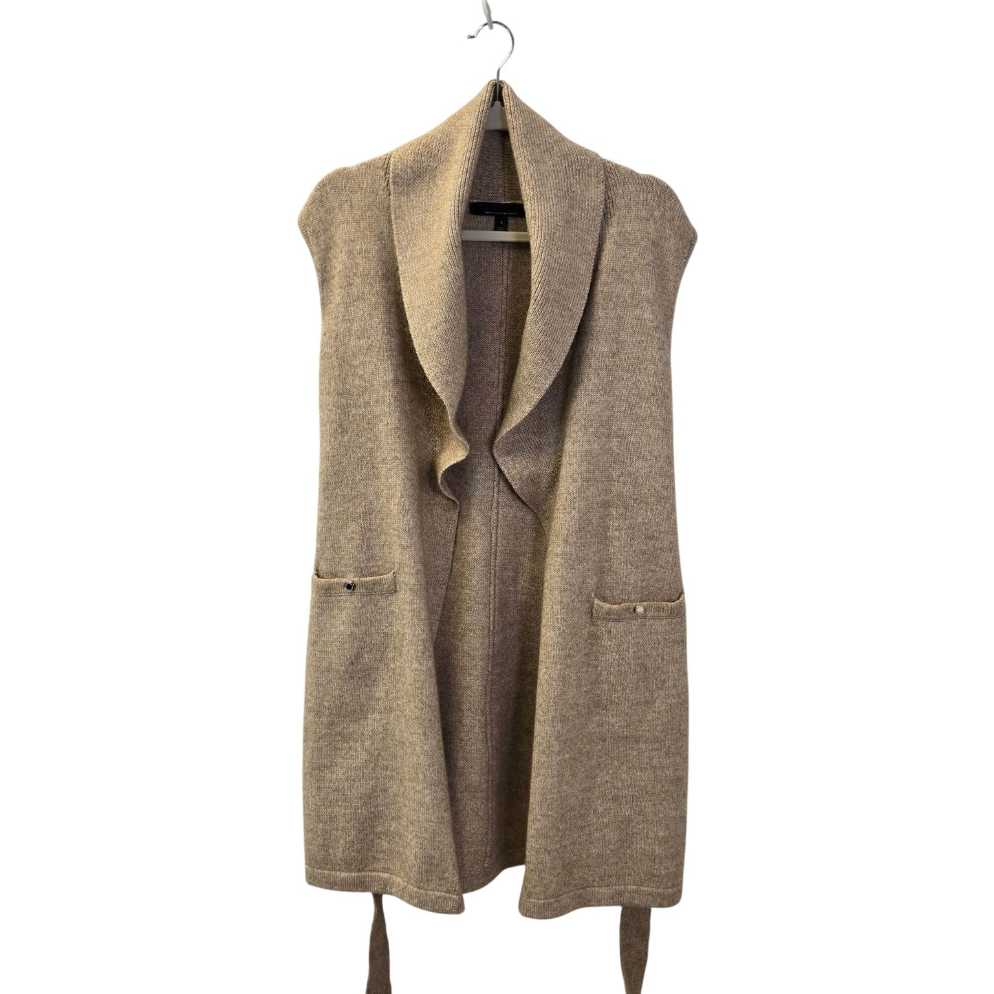 White House Black Market Wool Blend Sleeveless Midi Cardigan Sweater Size Small