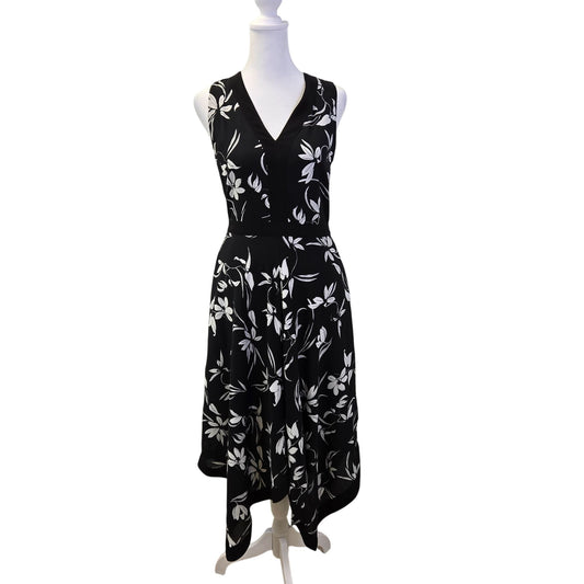 Banana Republic Floral Handkerchief Hem Sleeveless Midi Dress Size 0