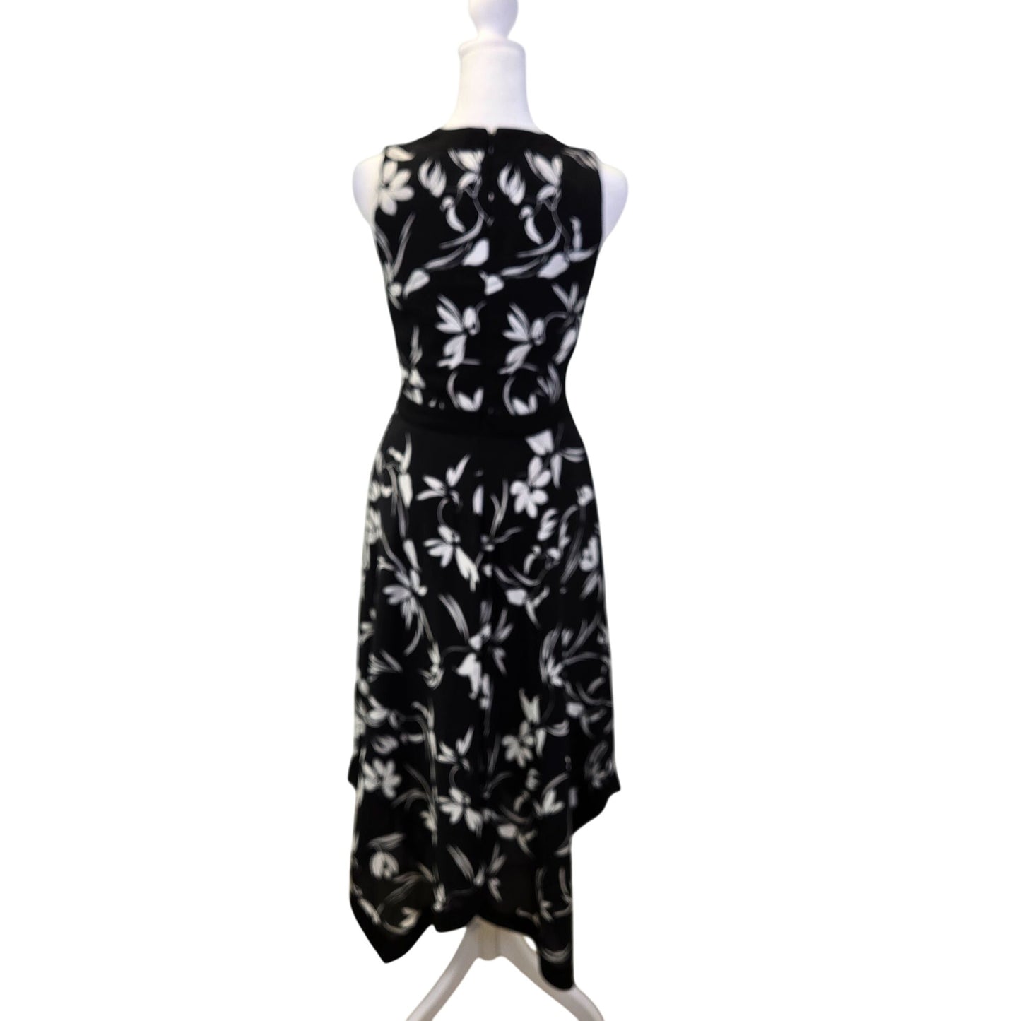 Banana Republic Floral Handkerchief Hem Sleeveless Midi Dress Size 0