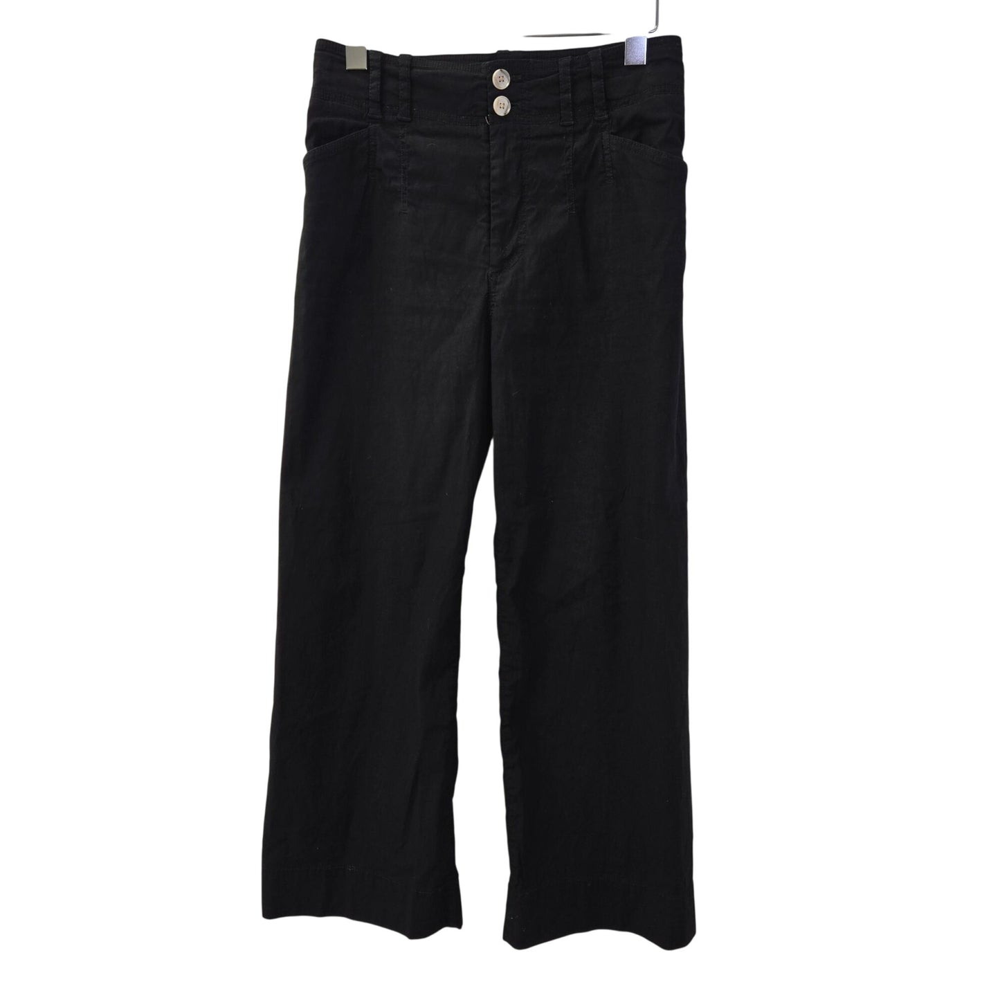 Anthropologie Viscose & Linen Blend High Rise Wide Leg Crop Pants Size 27