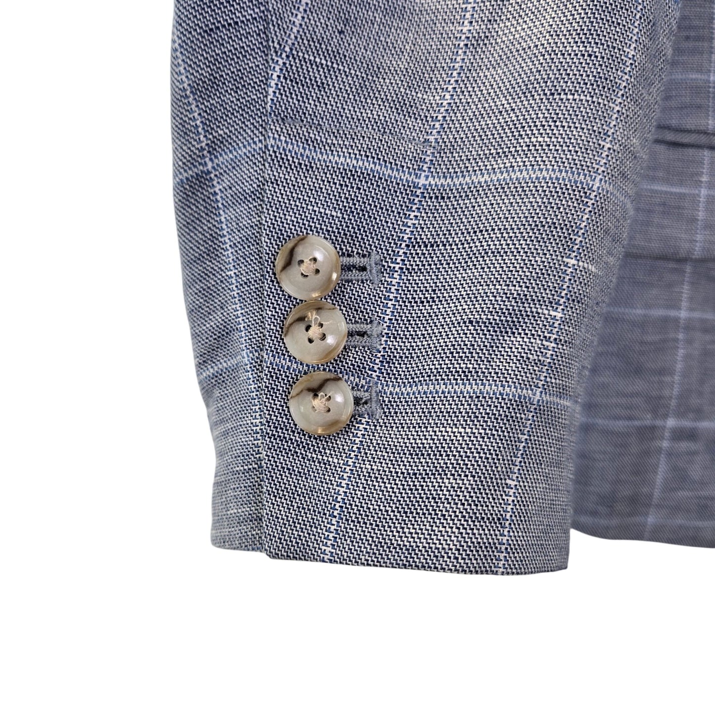 Banana Republic Linen Blend One Button Plaid Blazer Jacket Size 4