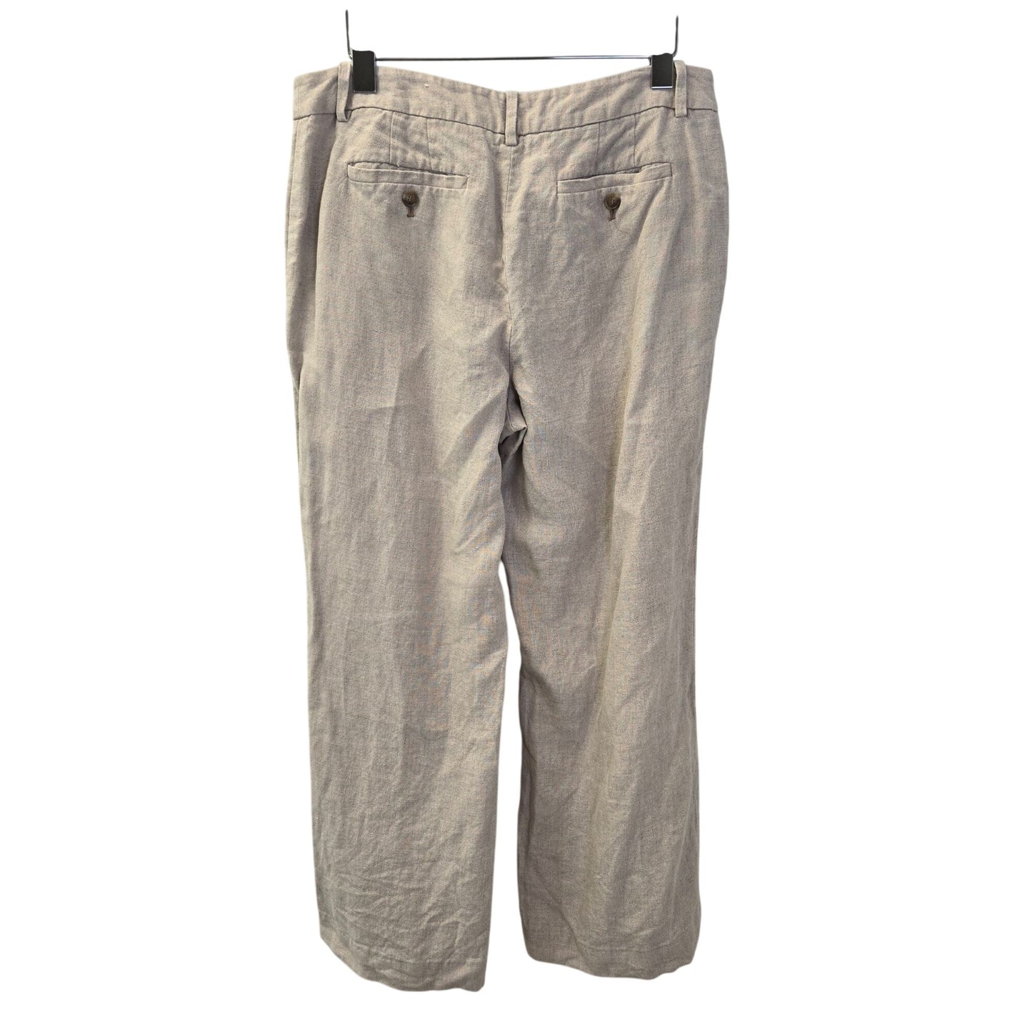 Loft Julie Fit 100% Linen Oatmeal Color Trouser Pants Size 10