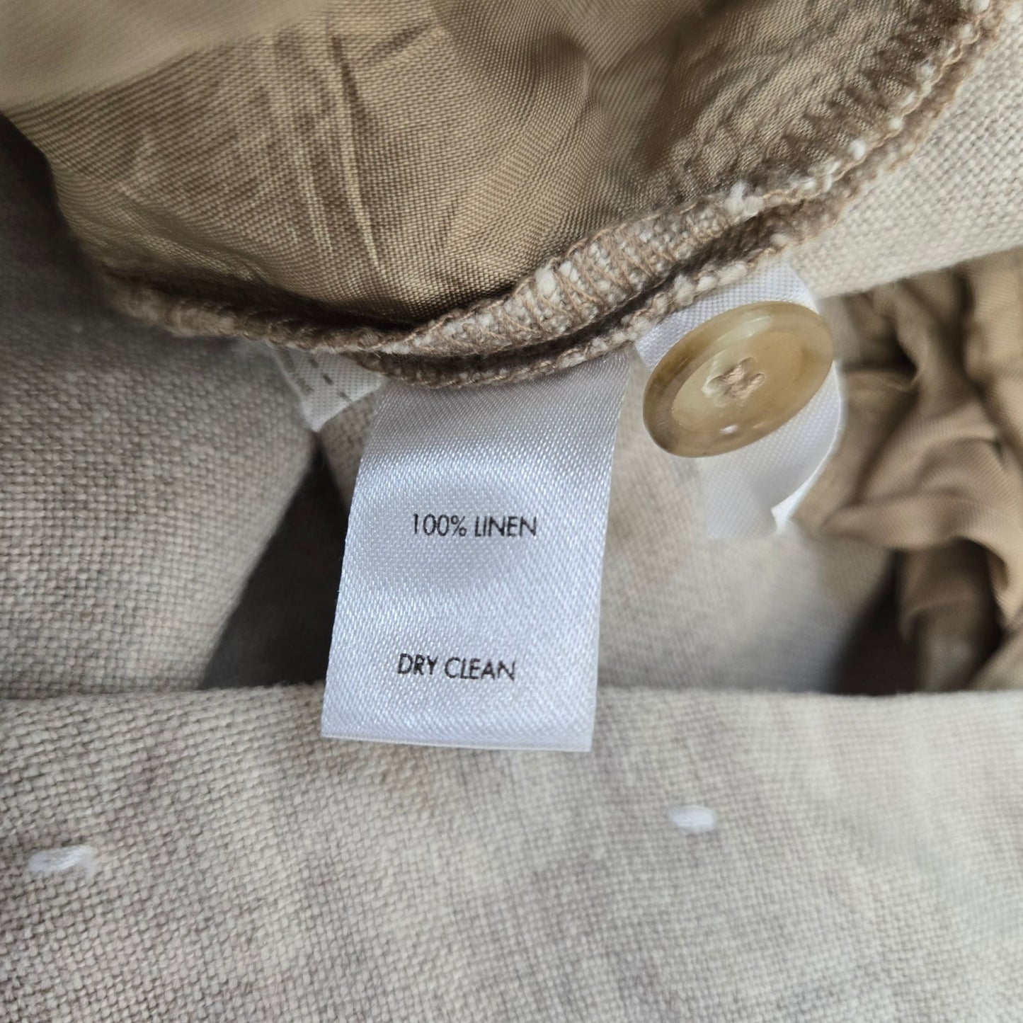 Loft Julie Fit 100% Linen Oatmeal Color Trouser Pants Size 10