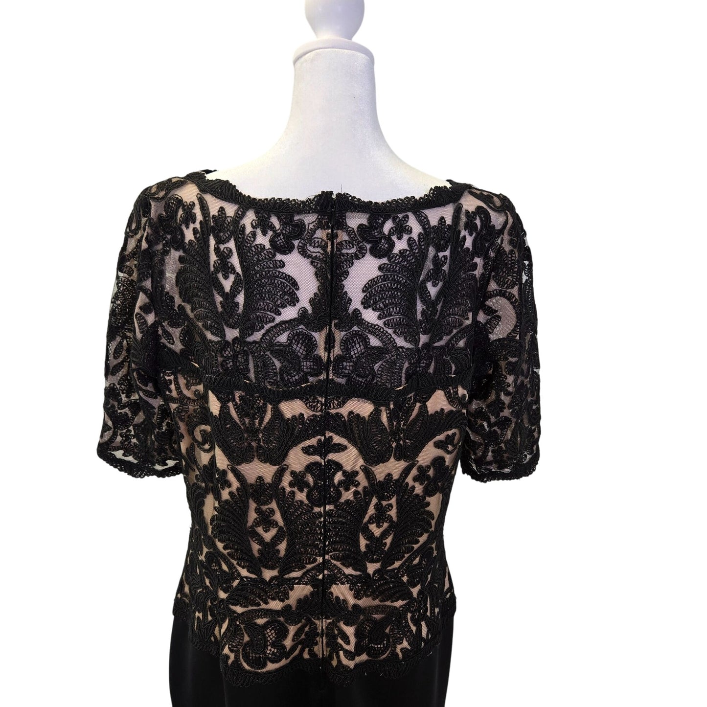 Tadashi Shoji Floral Applique Elegans Dress Size 14 *Missing Belt*