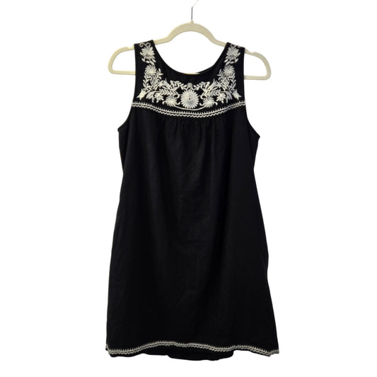 J. Crew Factory Linen Blend Embroidered Mini Shift Dress Size Medium