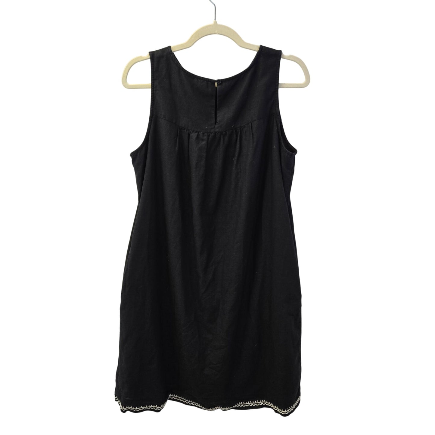 J. Crew Factory Linen Blend Embroidered Mini Shift Dress Size Medium