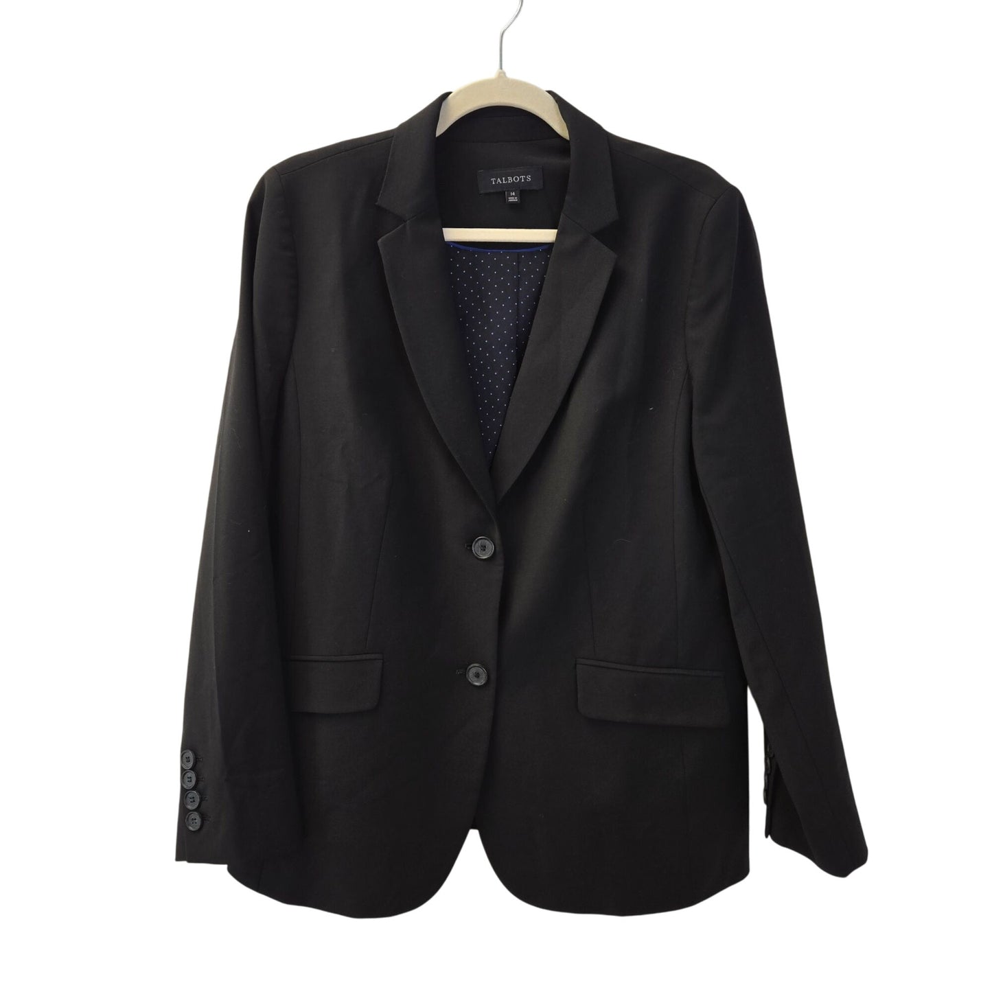 Talbots Wool Blend Two Button Blazer Jacket Size 14