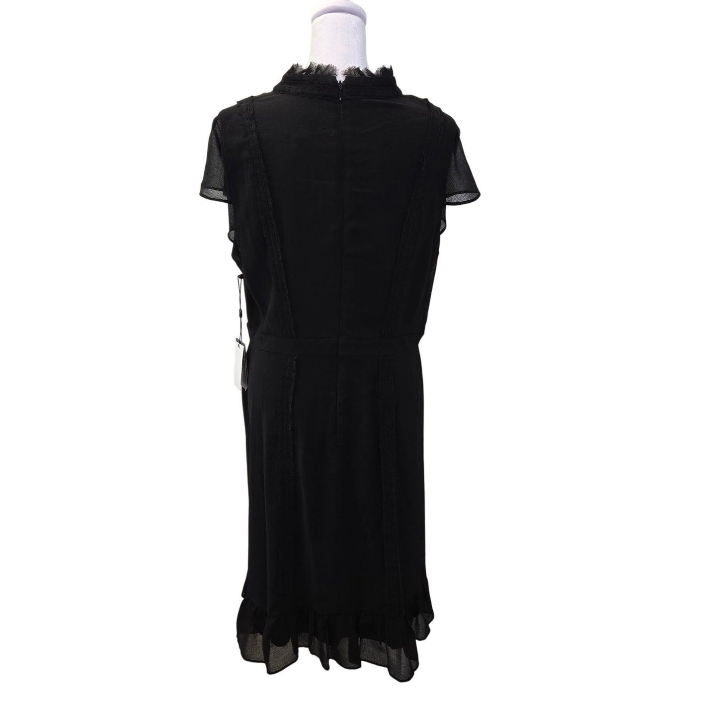 NWT Adrianna Papell Textured Chiffon Ruffle Dress Size 12