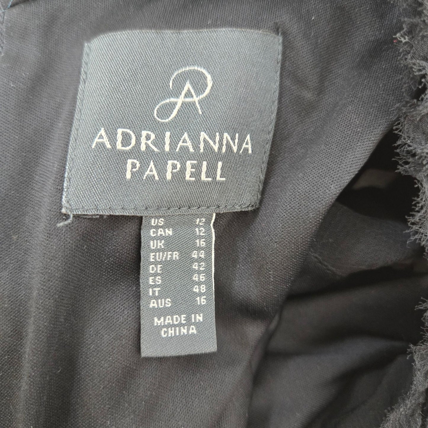 NWT Adrianna Papell Textured Chiffon Ruffle Dress Size 12