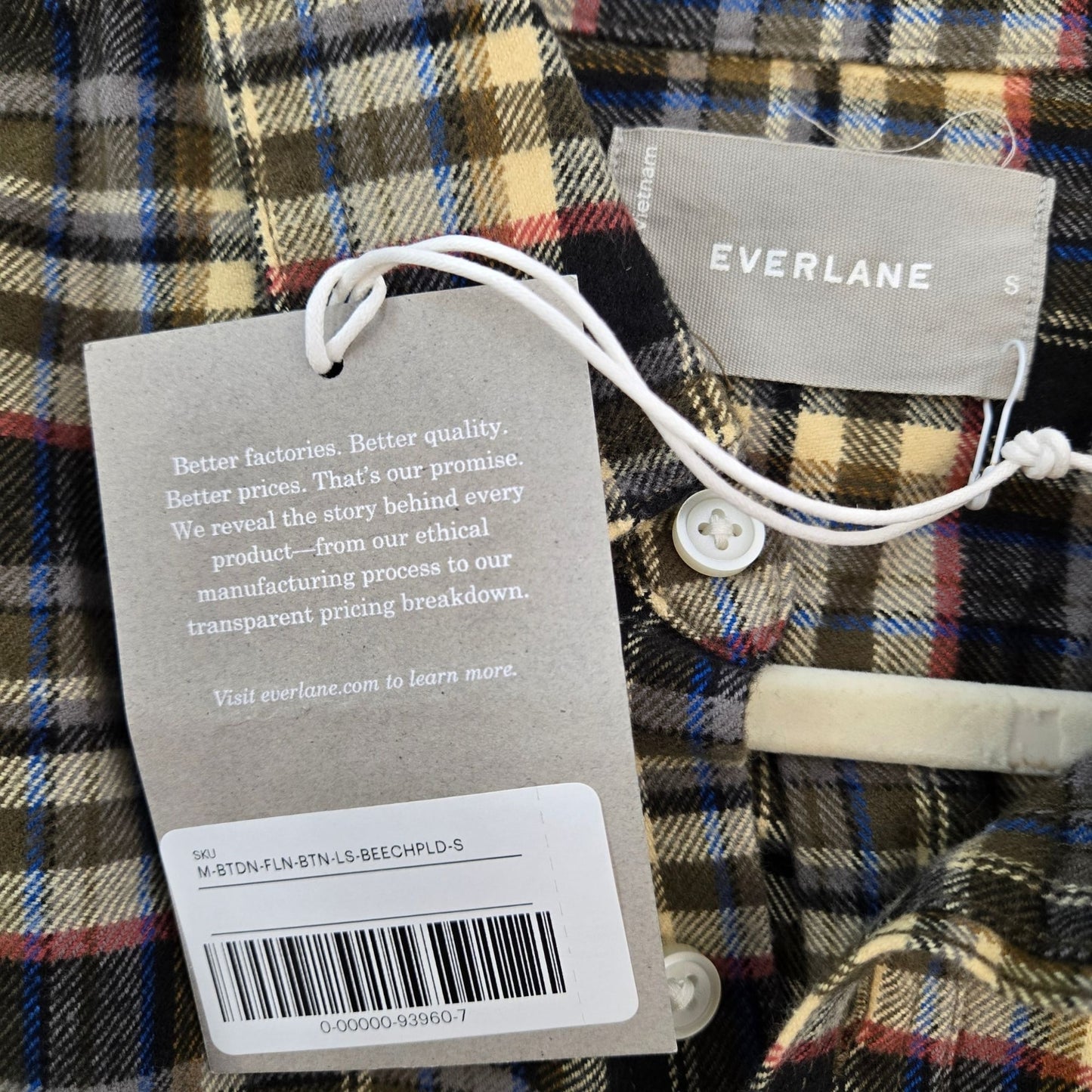 NWT Everlane The Brushed Flannel Button Down Shirt Size Small