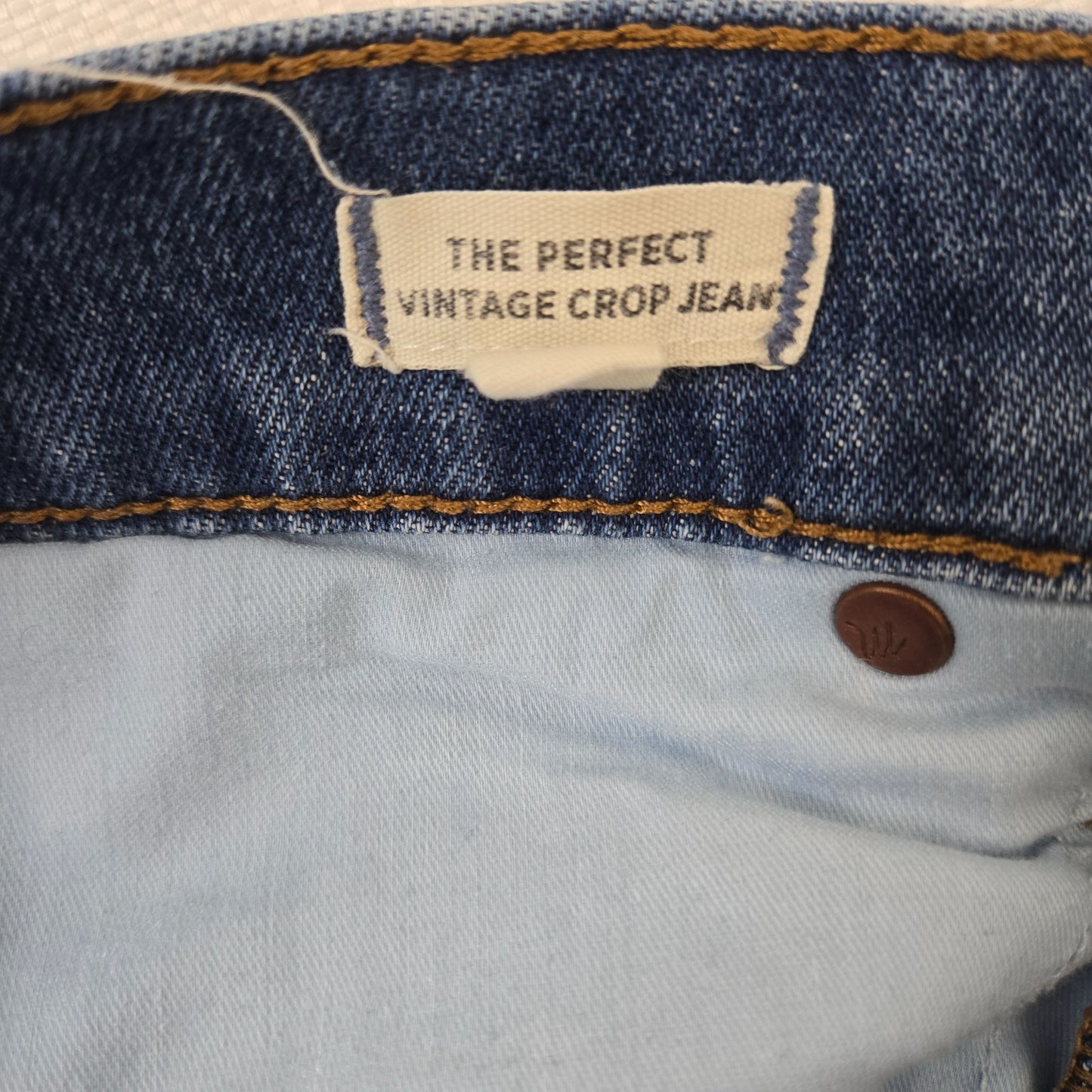 Madewell The Perfect Vintage Crop Jean Size 27