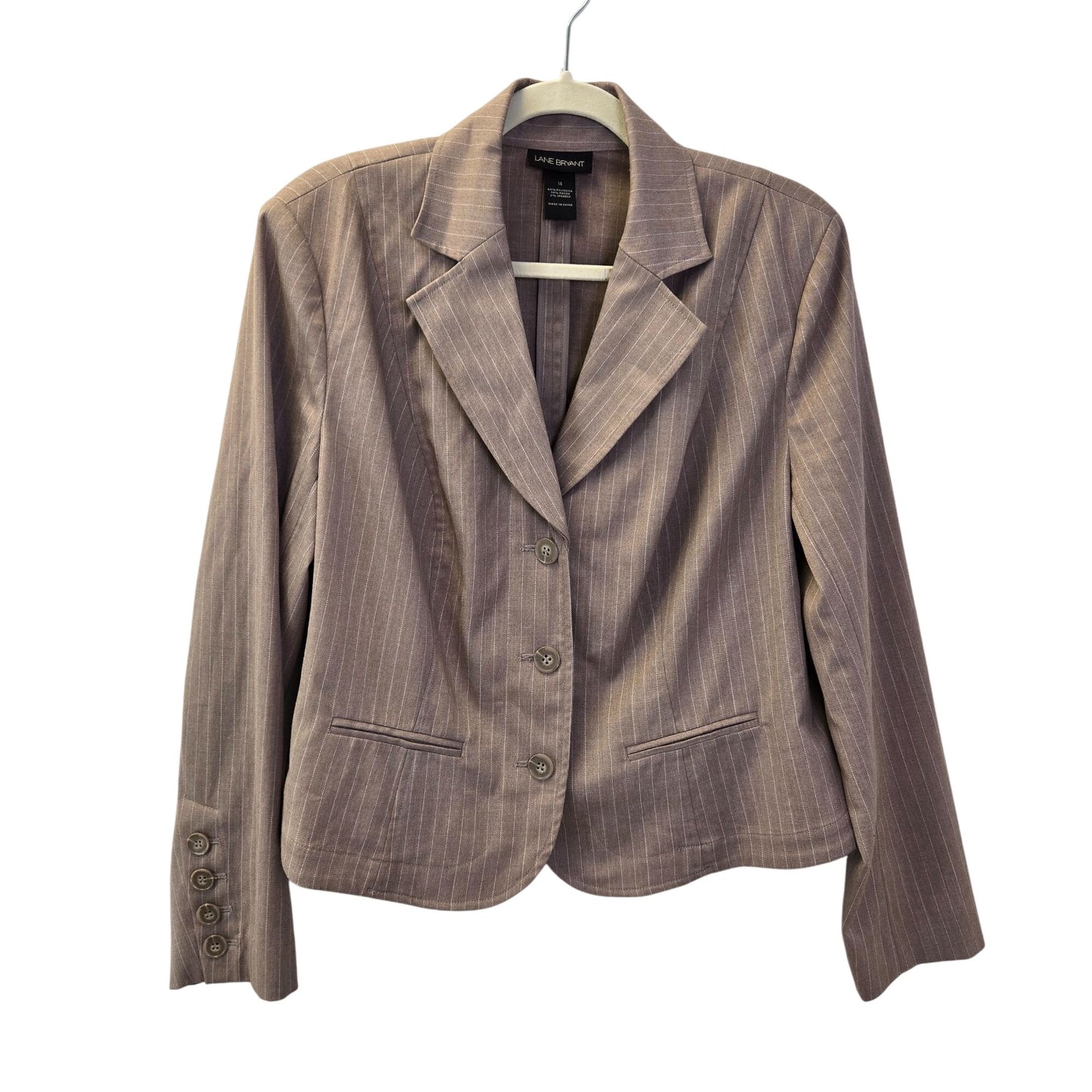 Lane Bryant Three Button Pinstripe Blazer Jacket Size 14