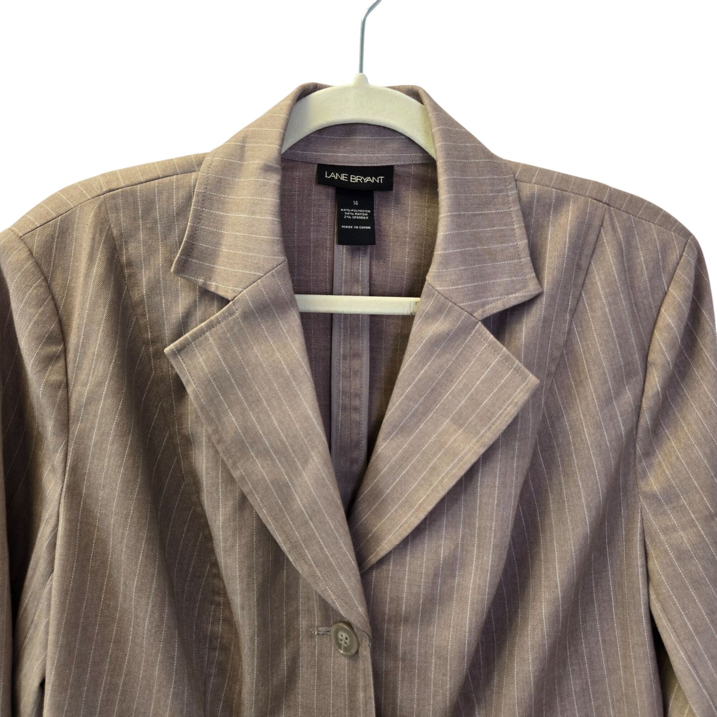 Lane Bryant Three Button Pinstripe Blazer Jacket Size 14