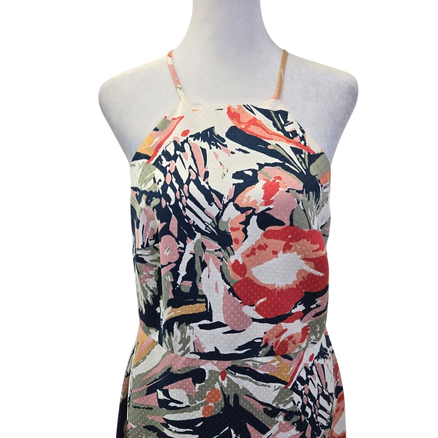 Club Monaco Scharpettah Floral Print Swiss Dot Midi Sundress Size 8