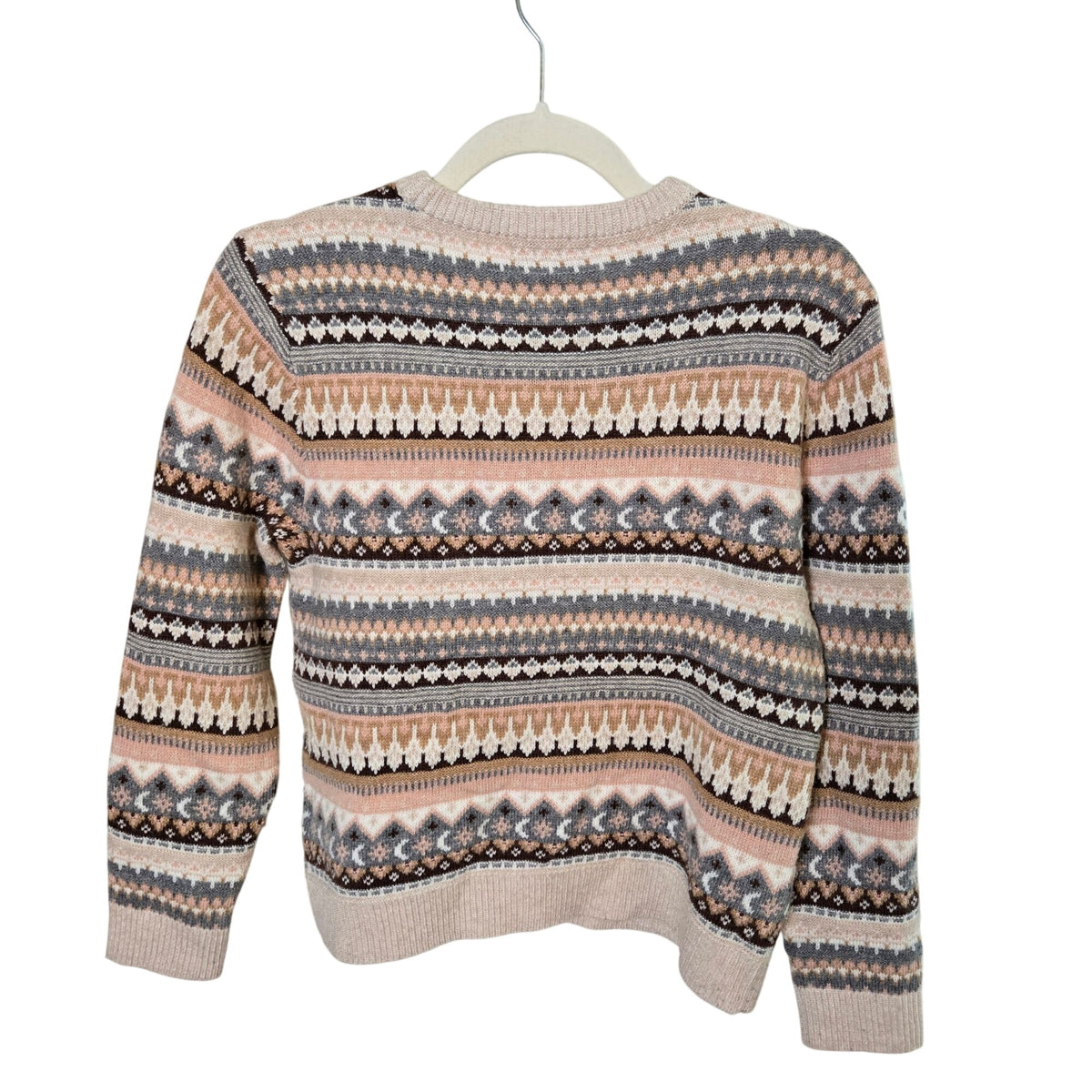 J. Crew Lambswool Blend Fair Aisle Cropped Crewneck Sweater Size Small