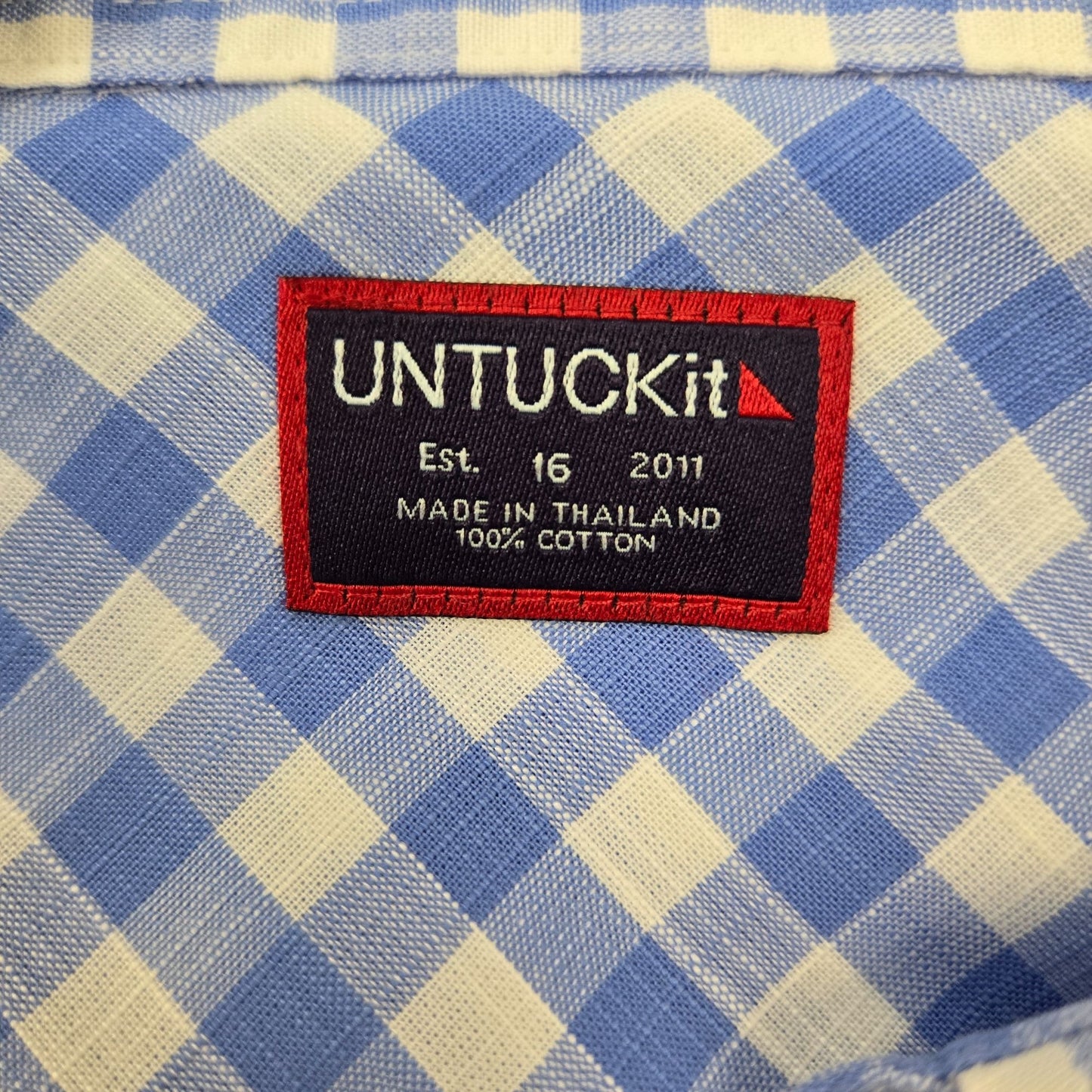 NWT UNTUCKit Rebeche Gingham Print Long Sleeve Button Down Shirt Size 16