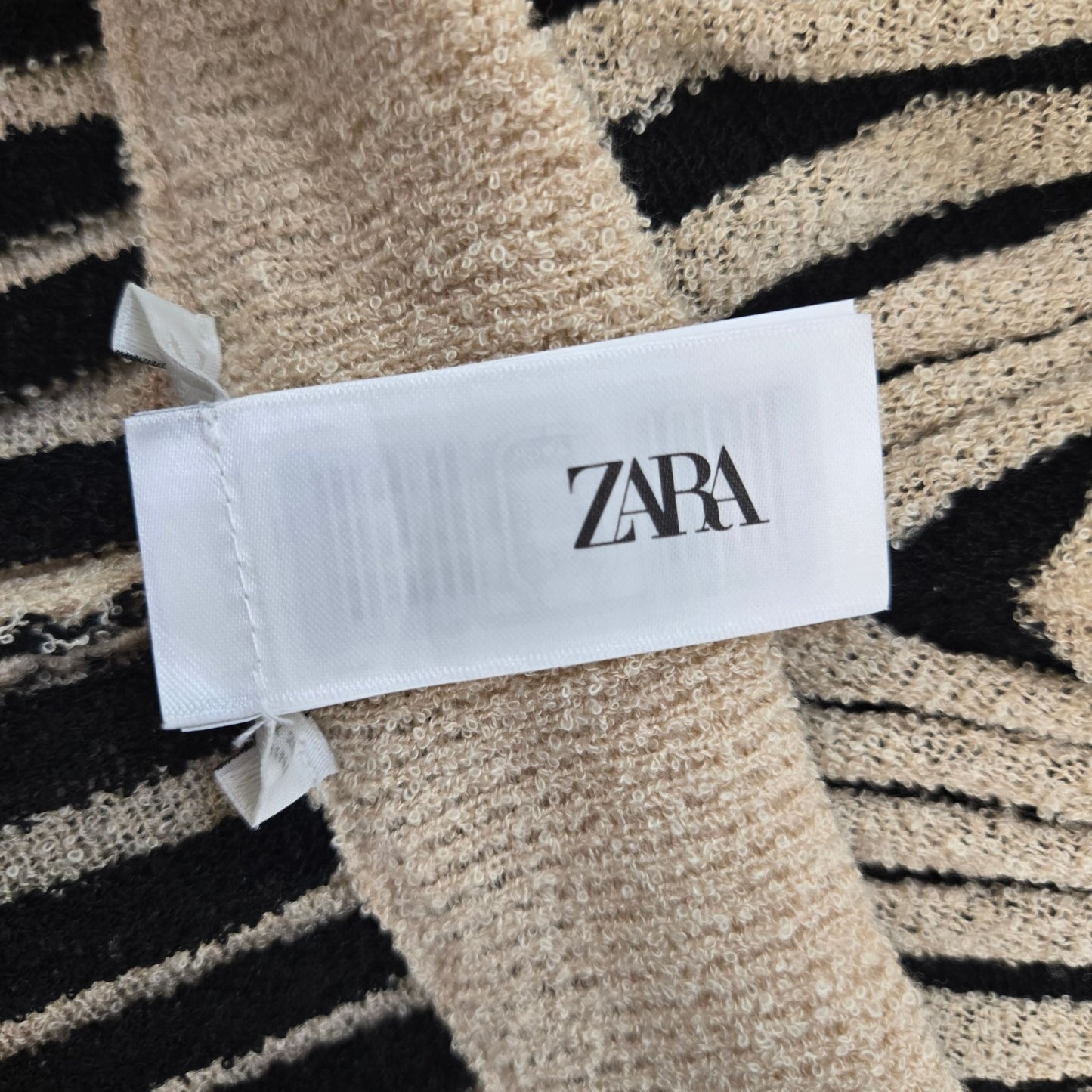 Zara Ribbed Knit Color Block Flare Pull On Pants Size Medium