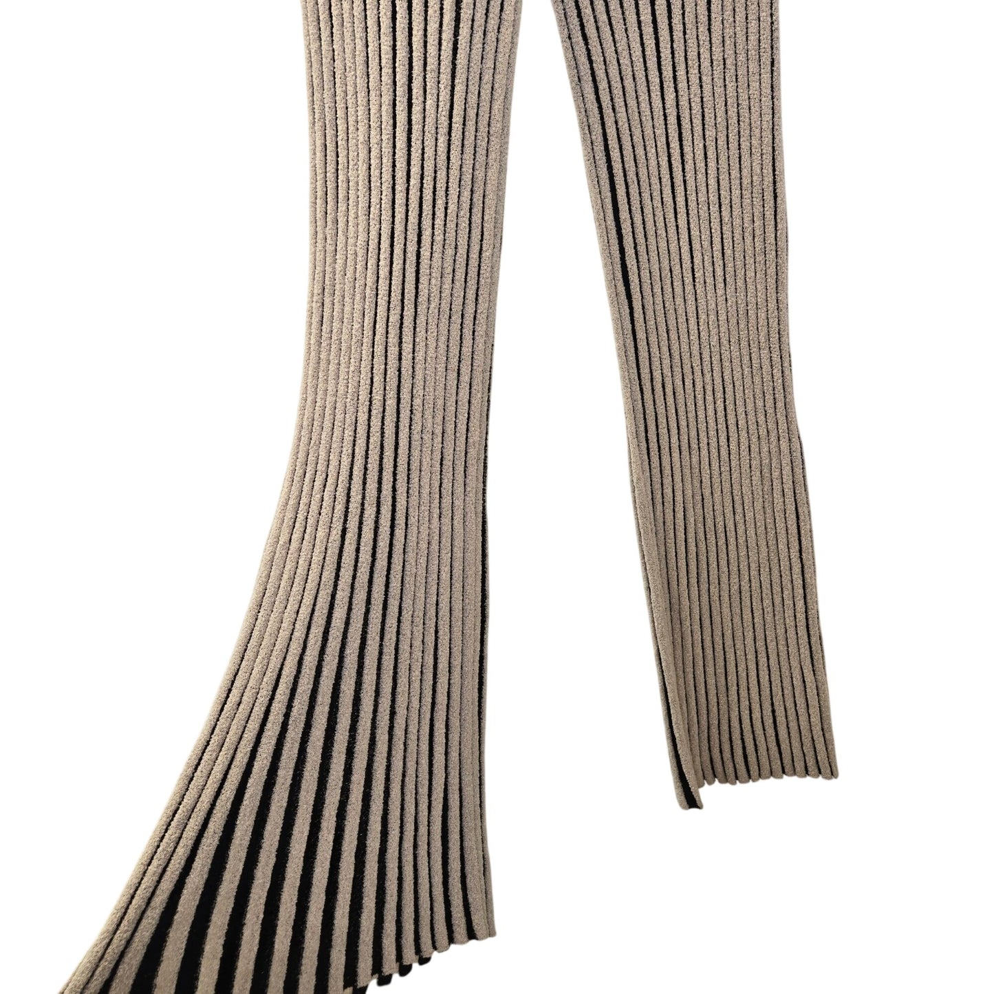 Zara Ribbed Knit Color Block Flare Pull On Pants Size Medium