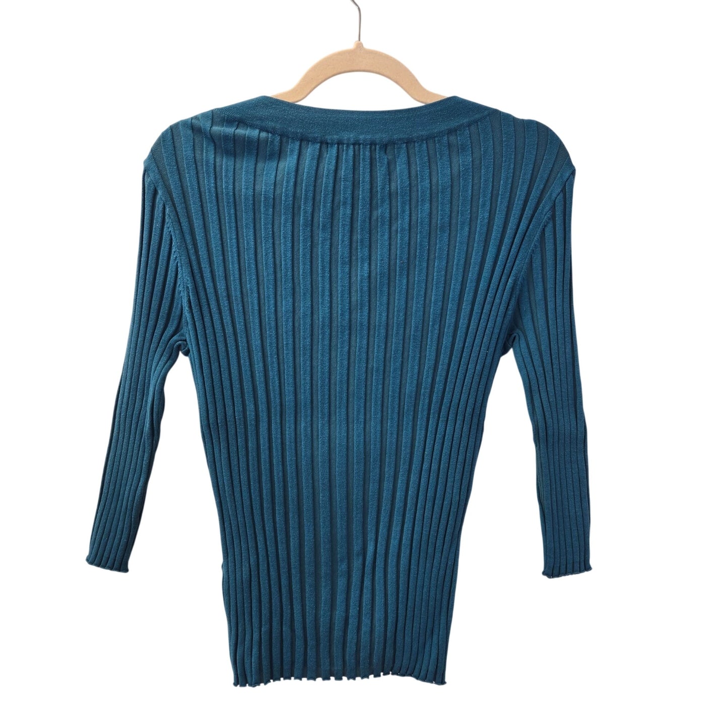 August Silk Knits Silk Blend Ribbed Scoop Neck Sweater Size Large