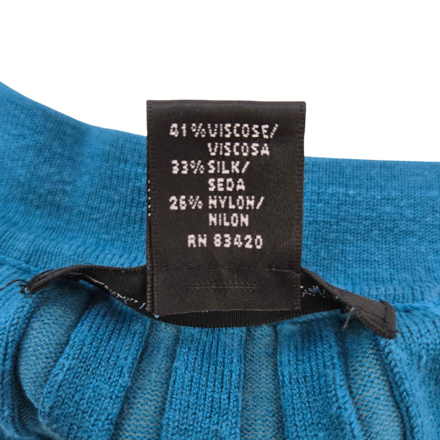 August Silk Knits Silk Blend Ribbed Scoop Neck Sweater Size Large