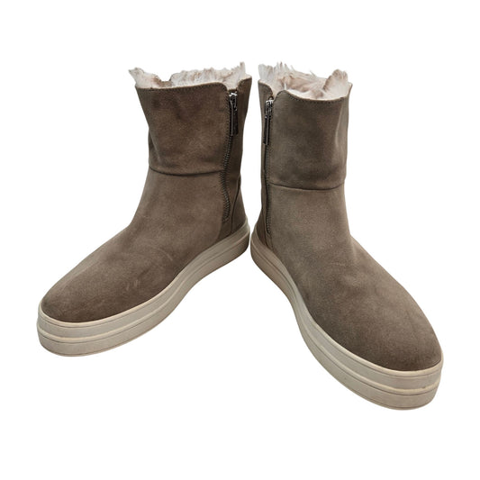 J/Slides Tristan Waterproof Suede Leather Boots with Faux Fur Lining Size 9