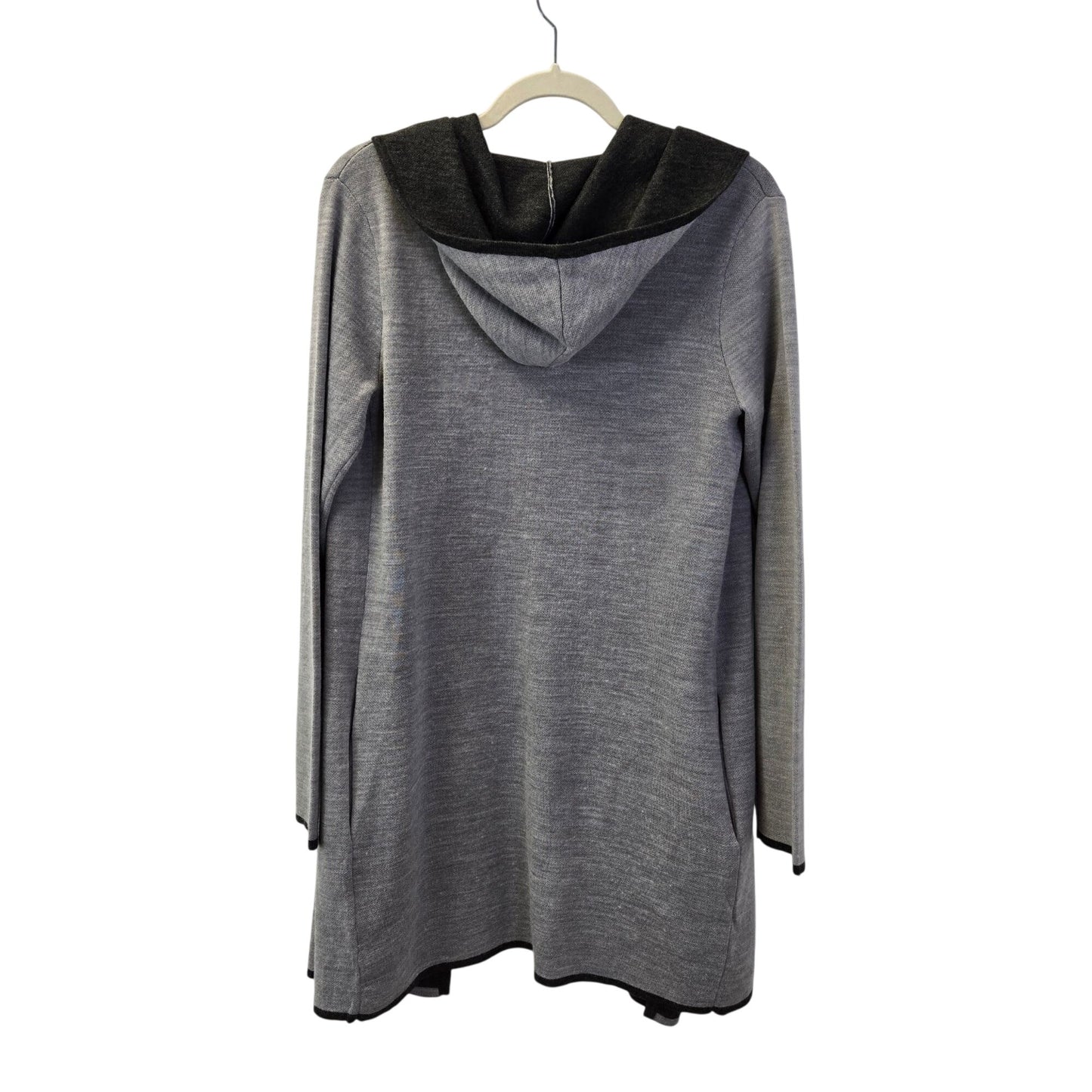 BNCI by Blanc Noir Wool Blend Hooded Longline Cardigan Sweater Size Small