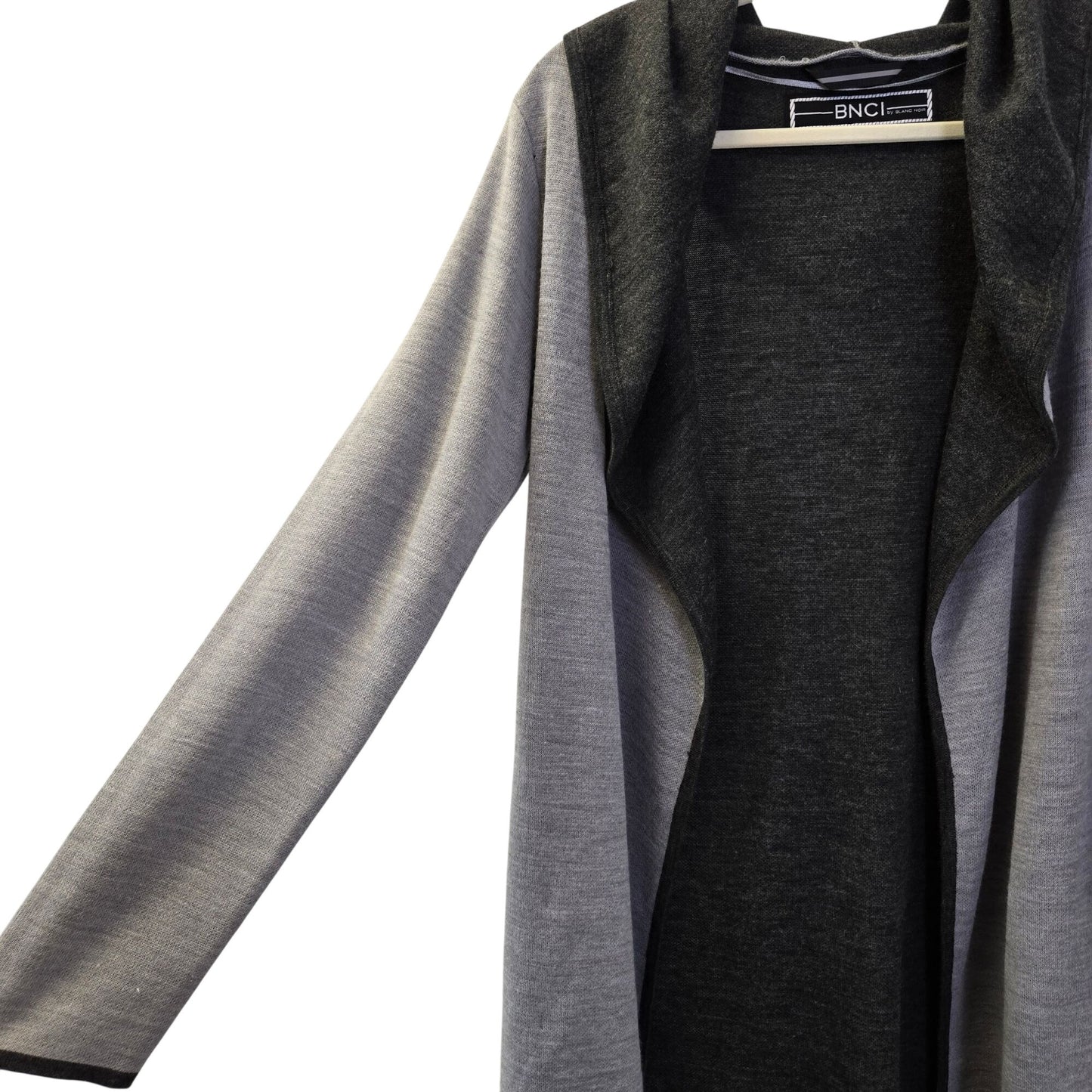 BNCI by Blanc Noir Wool Blend Hooded Longline Cardigan Sweater Size Small
