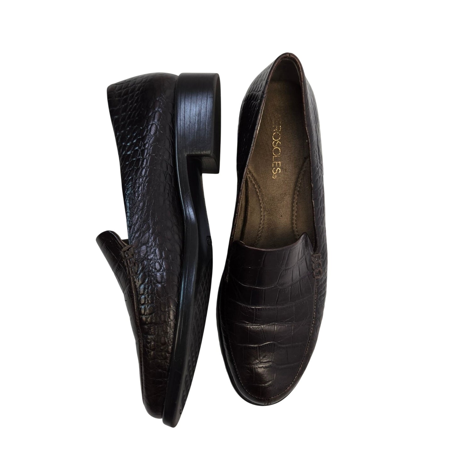 Aerosoles Wish List Leather Crocodile Embossed Loafer Shoes Size 9M