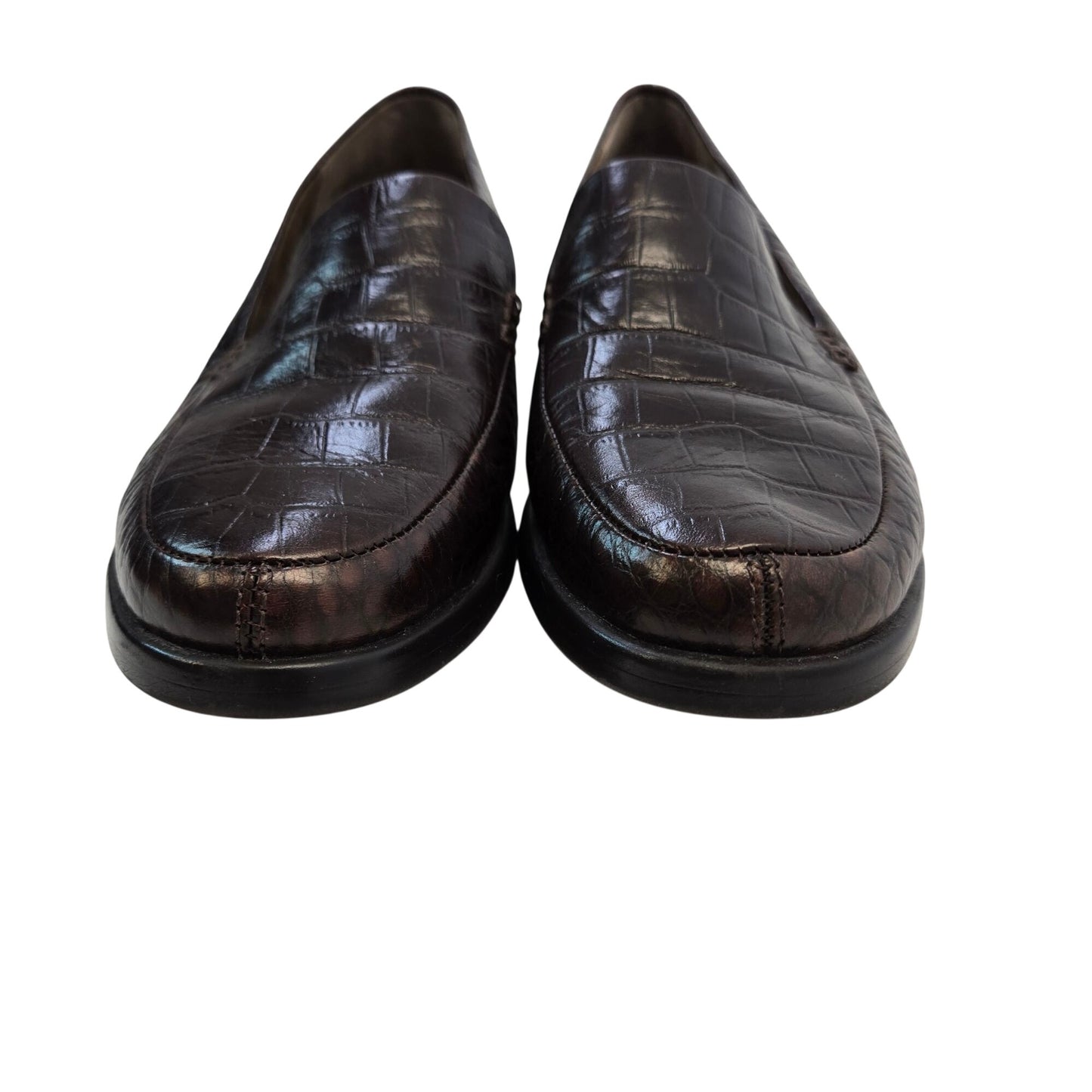 Aerosoles Wish List Leather Crocodile Embossed Loafer Shoes Size 9M