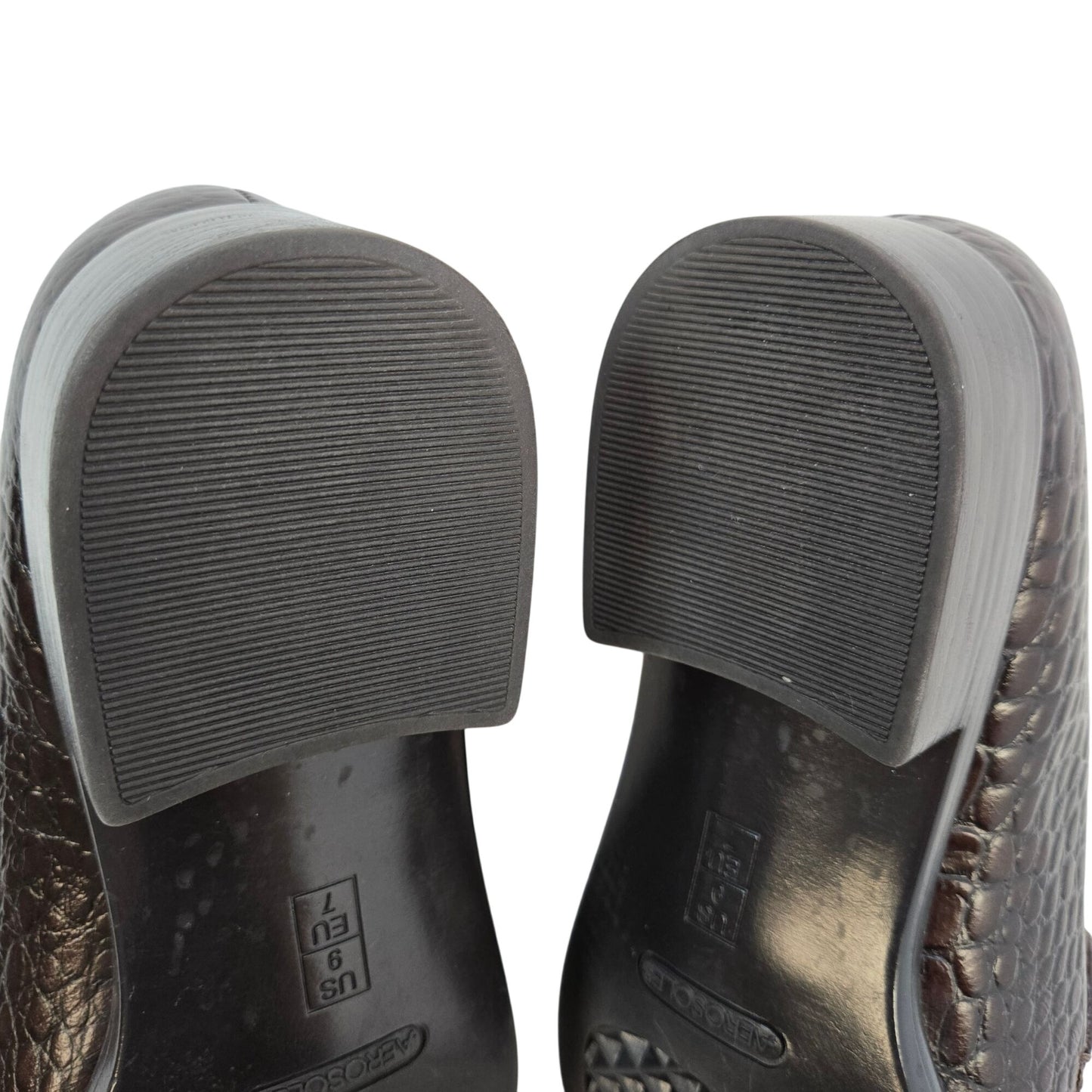Aerosoles Wish List Leather Crocodile Embossed Loafer Shoes Size 9M