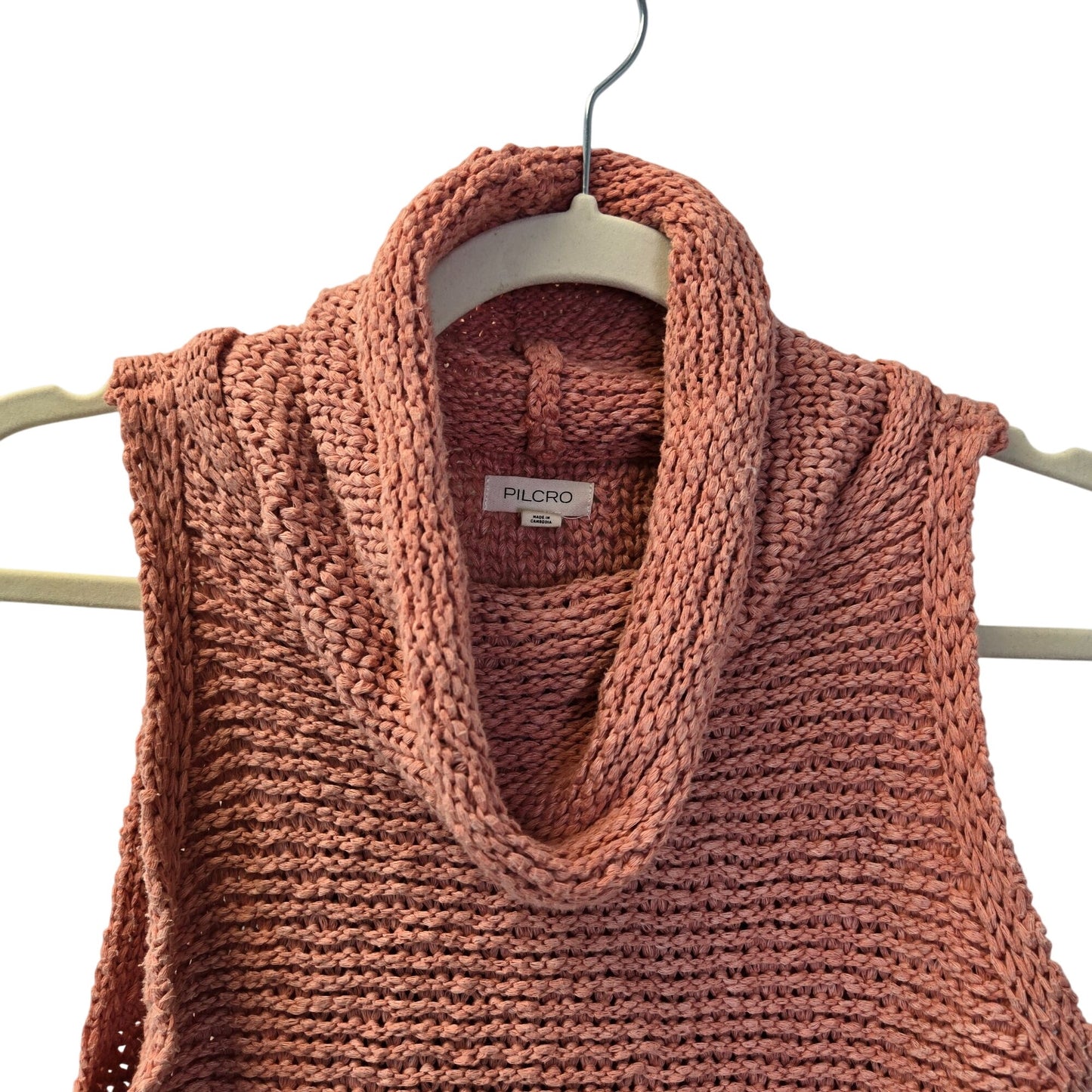 Anthropologie Pilcro Open Knit Cowlneck Sleeveless Sweater Top Size XS