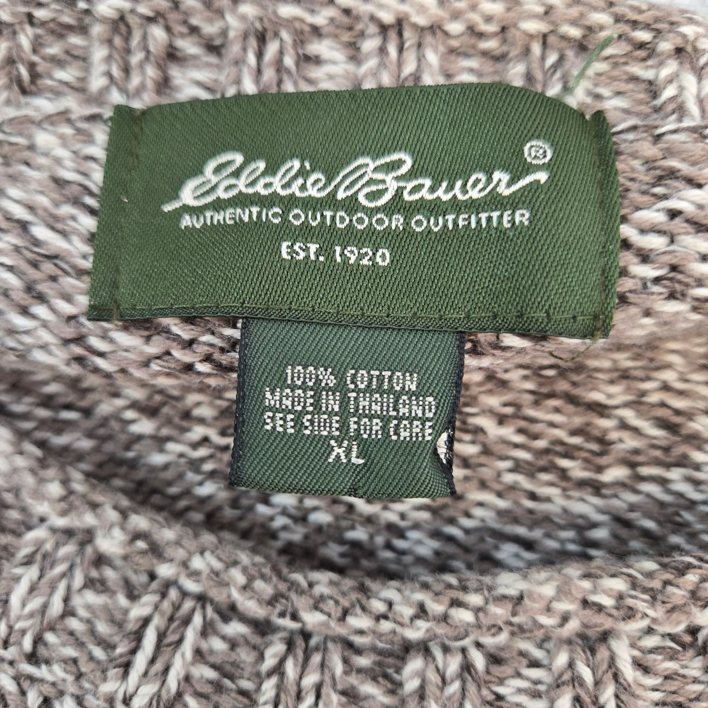 Eddie Bauer 100% Cotton Heathered Crewneck Sweater Size XL