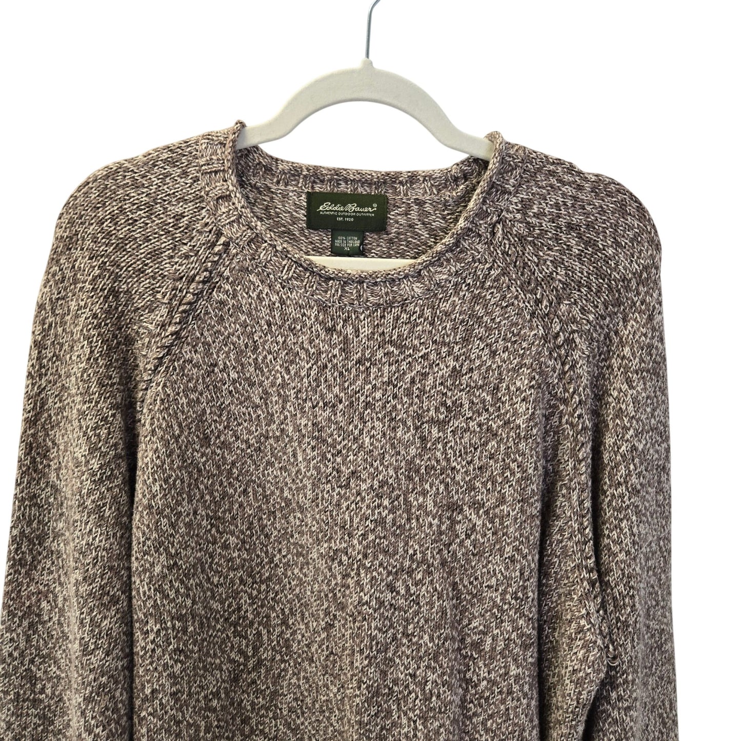 Eddie Bauer 100% Cotton Heathered Crewneck Sweater Size XL