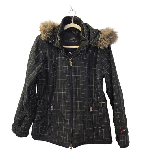 Obermeyer Dolly Insulated Plaid Waterproof Breathable Hooded Jacket Size 10