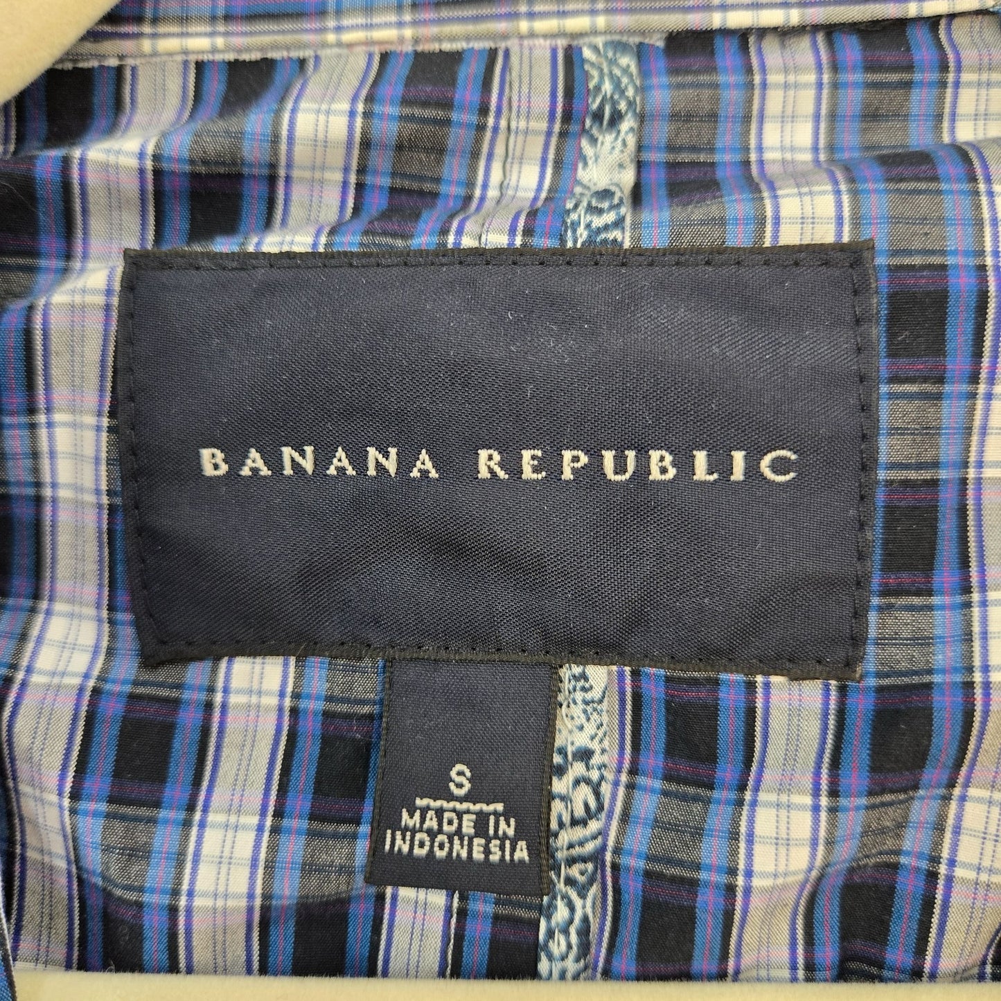 Banana Republic Cotton Plaid Shirt Jacket Two Button Closure Size Small