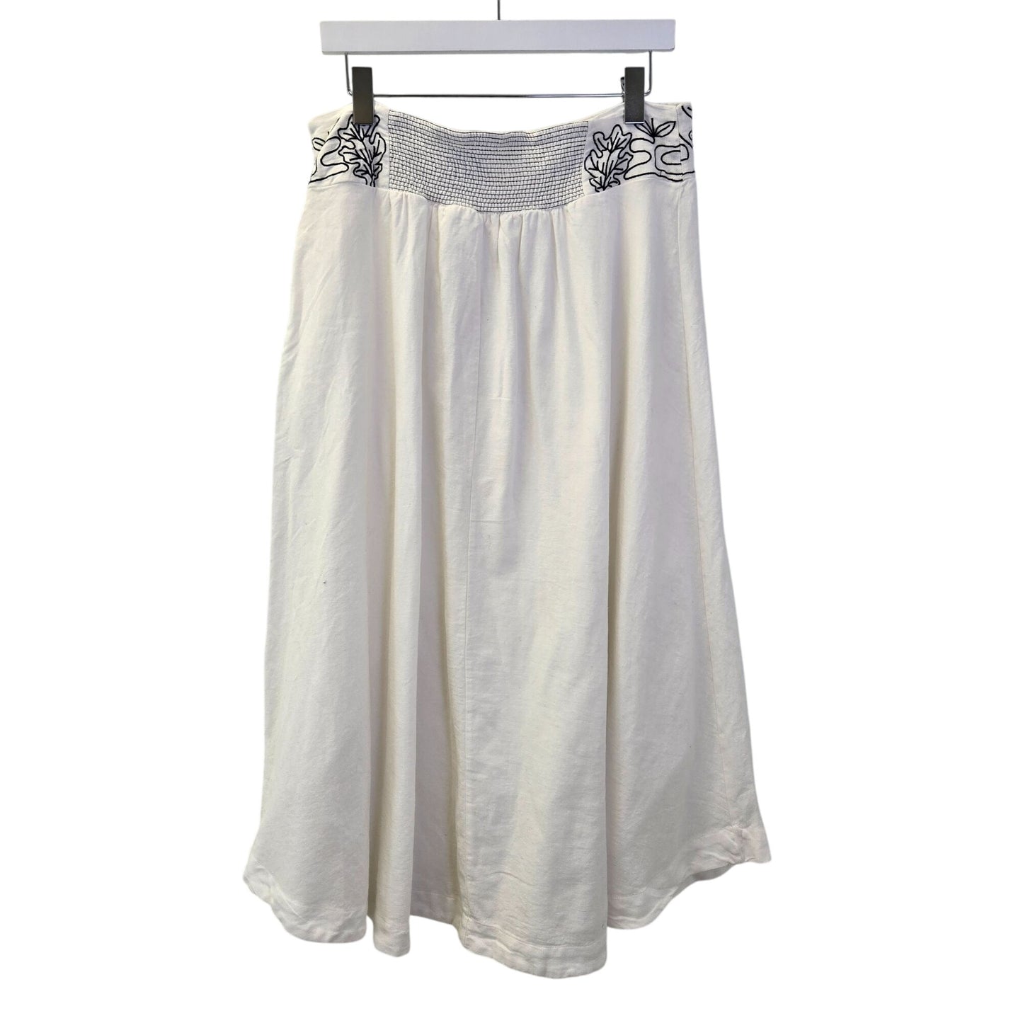 NWT Free People Lotus Embroidered Waist A-Line Maxi Skirt Size Large