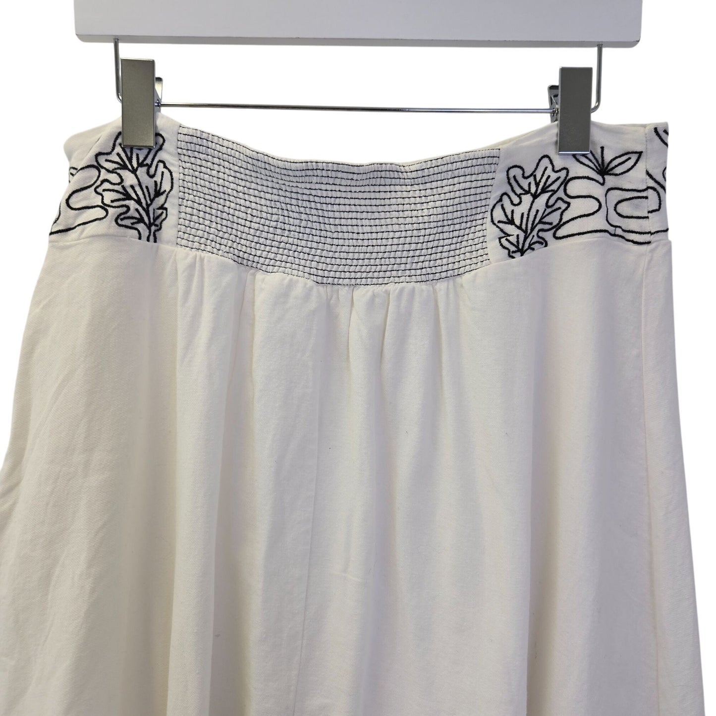 NWT Free People Lotus Embroidered Waist A-Line Maxi Skirt Size Large