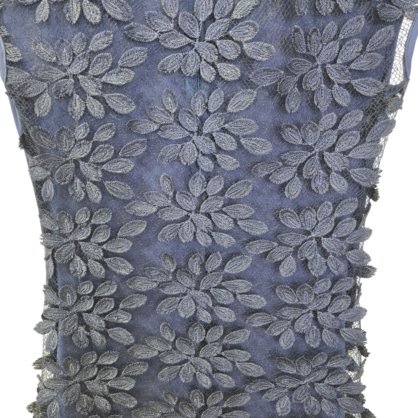 Gracia Floral Lace Overlay Mock Neck Sleeveless Mixed Media Top Size Small