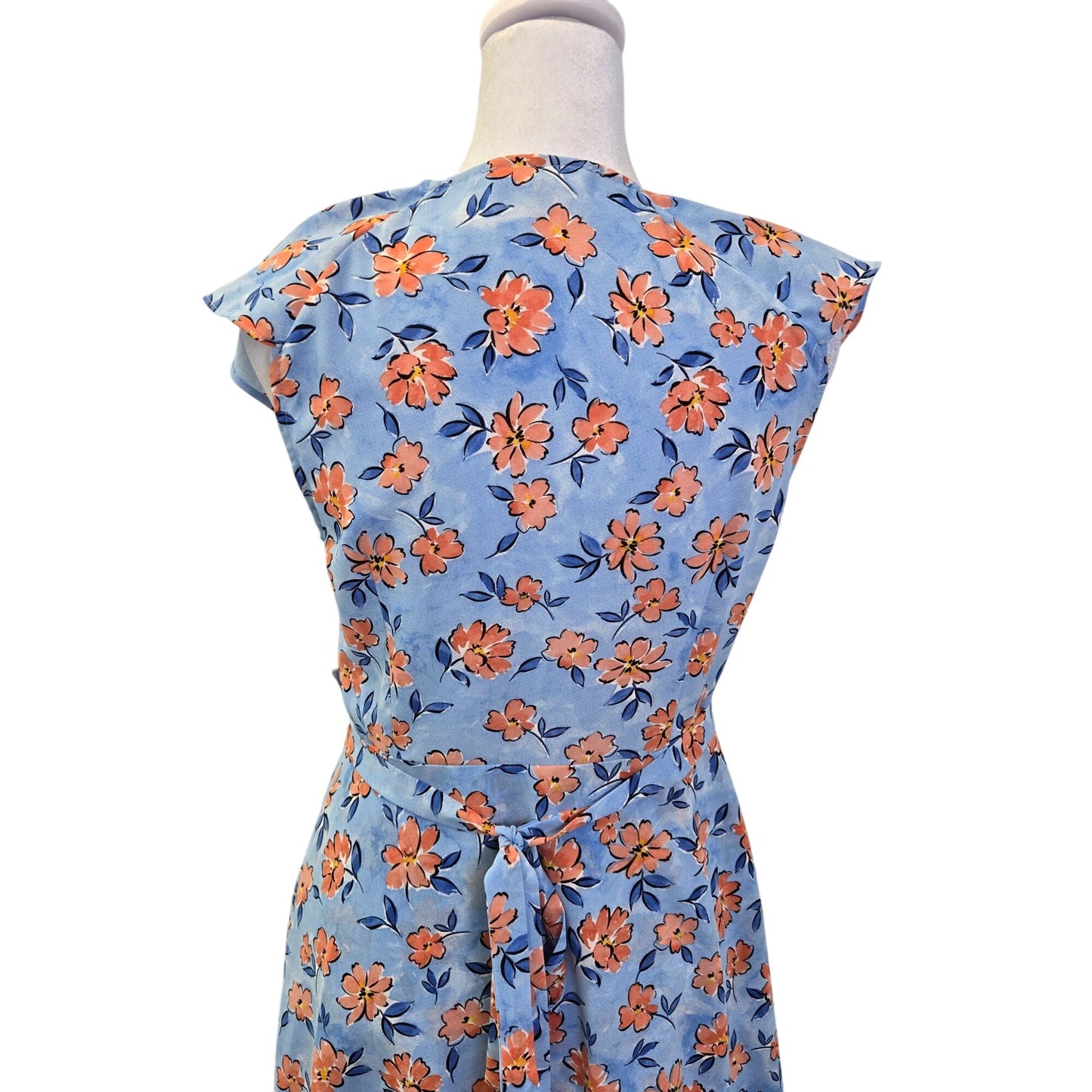 THML Floral Ruffle Hem Wrap Boho Dress Size Small