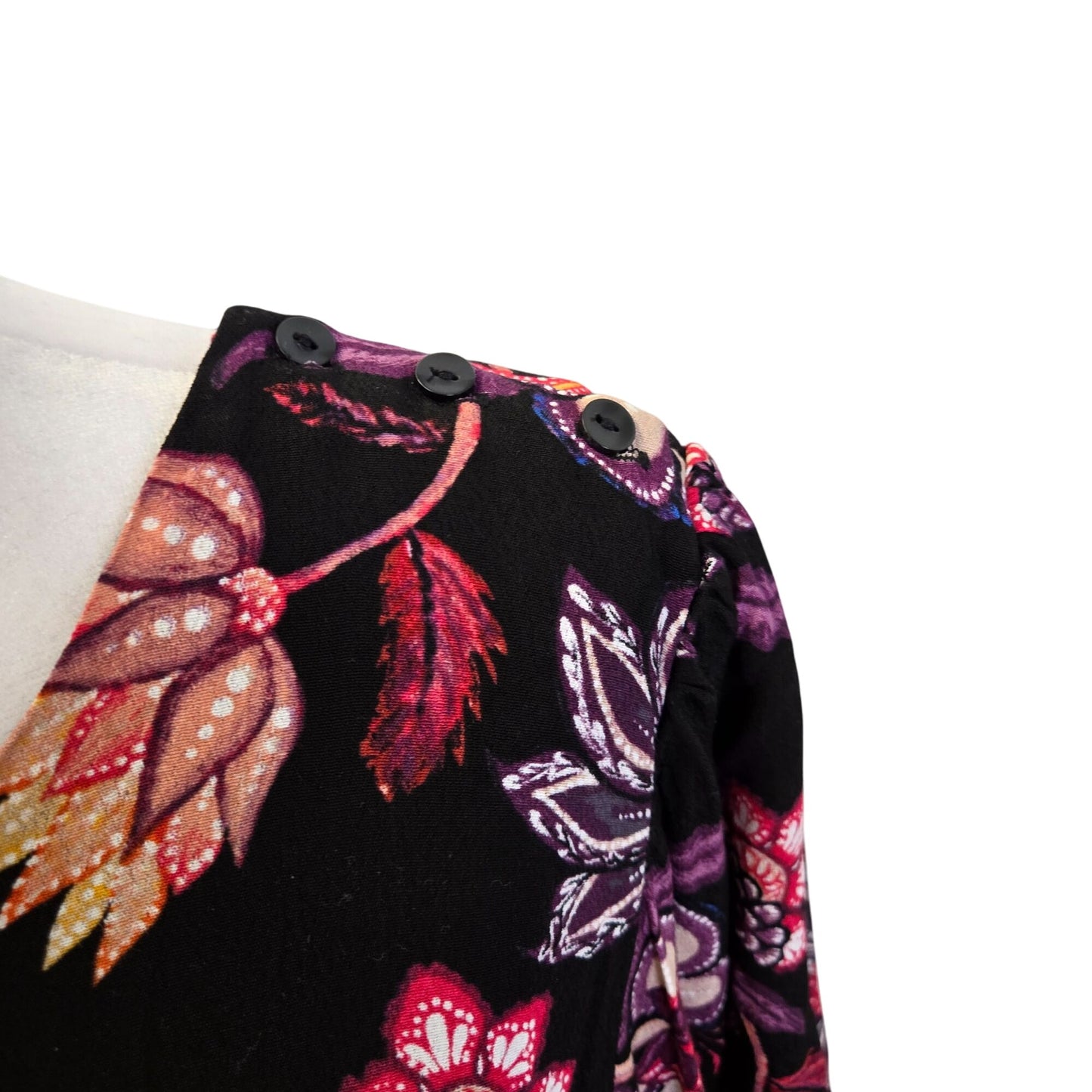 Lost + Wander Under the Stars Floral Tiered Belted Long Sleeve Maxi Dress Size Medium