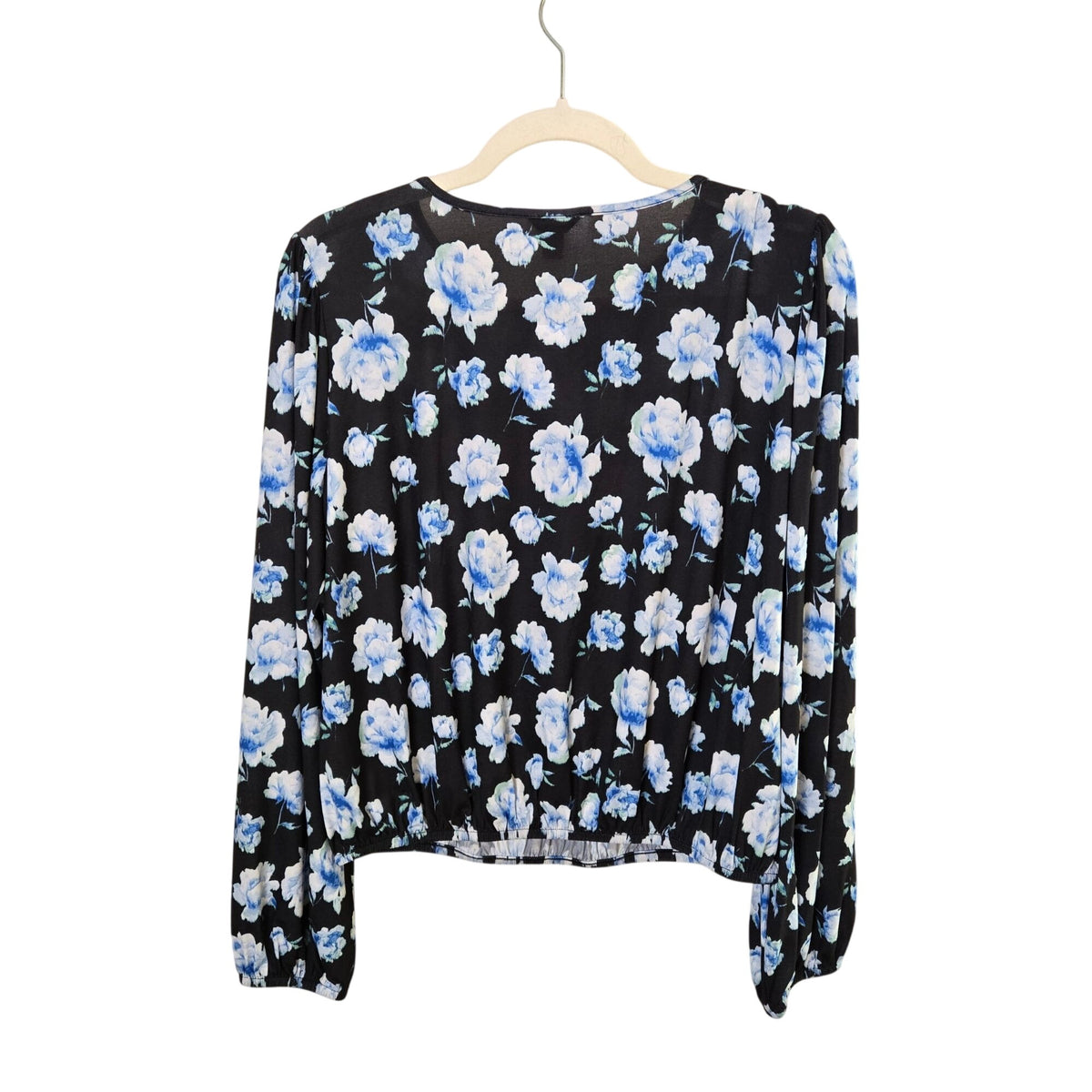 NWT Ann Taylor Floral Puff Sleeve Slightly Cropped Blouse Size Medium