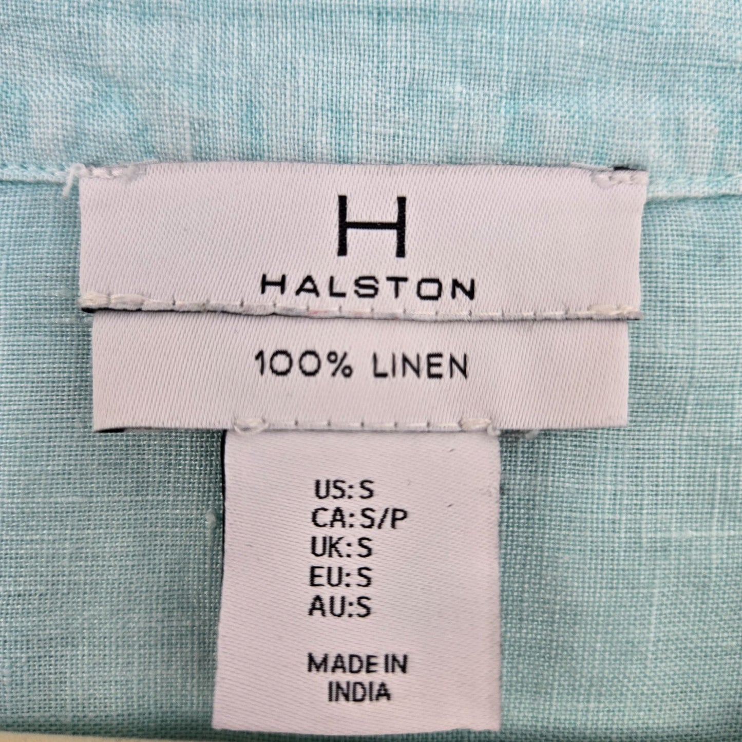 H by Halston 100% Linen Popover Top Size Small