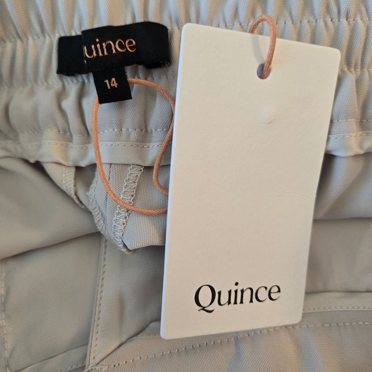 NWT Quince Stretch Crepe Ankle Pants in Sand Size 14