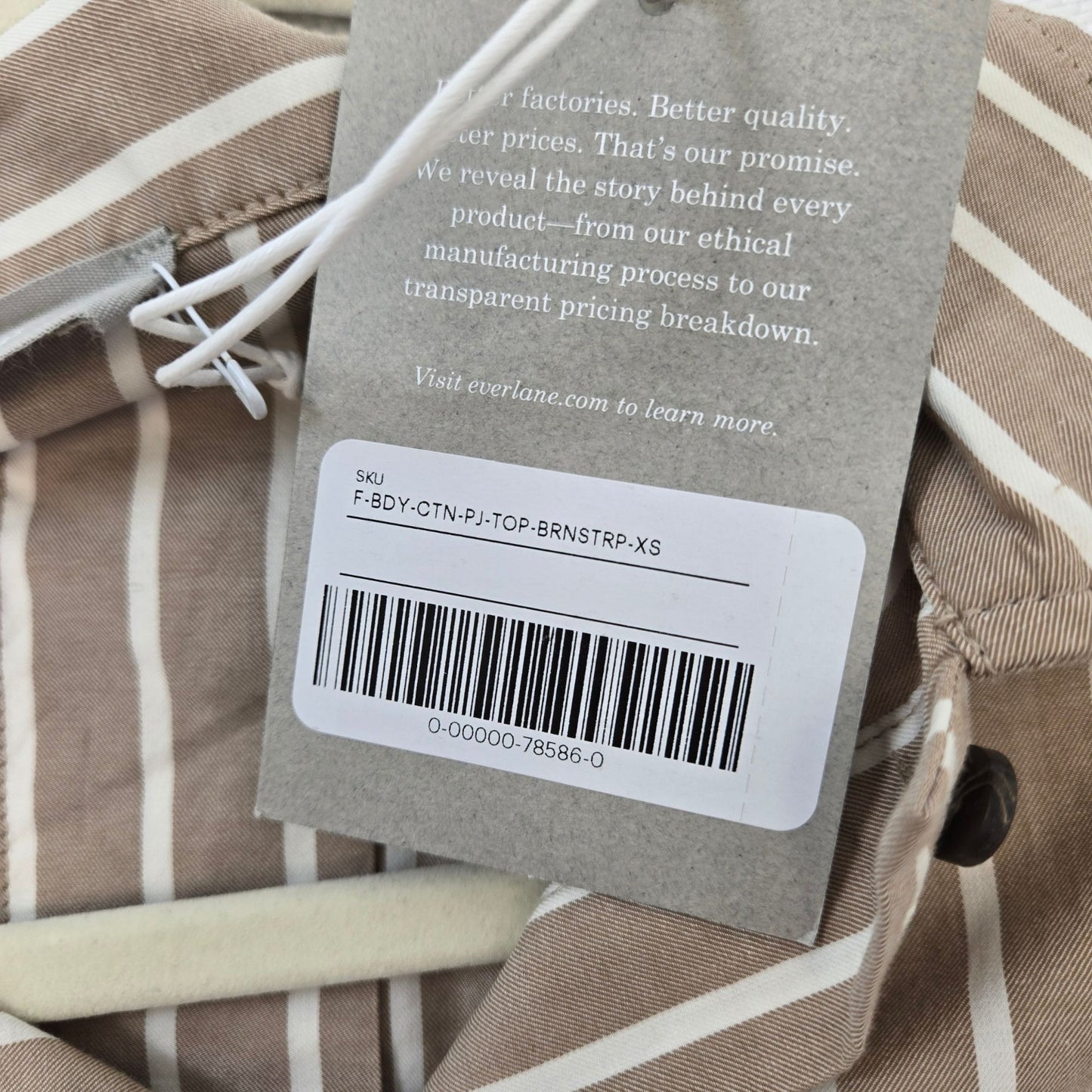 NWT Everlane The Woven Button Down PJ Top Cotton Size Small